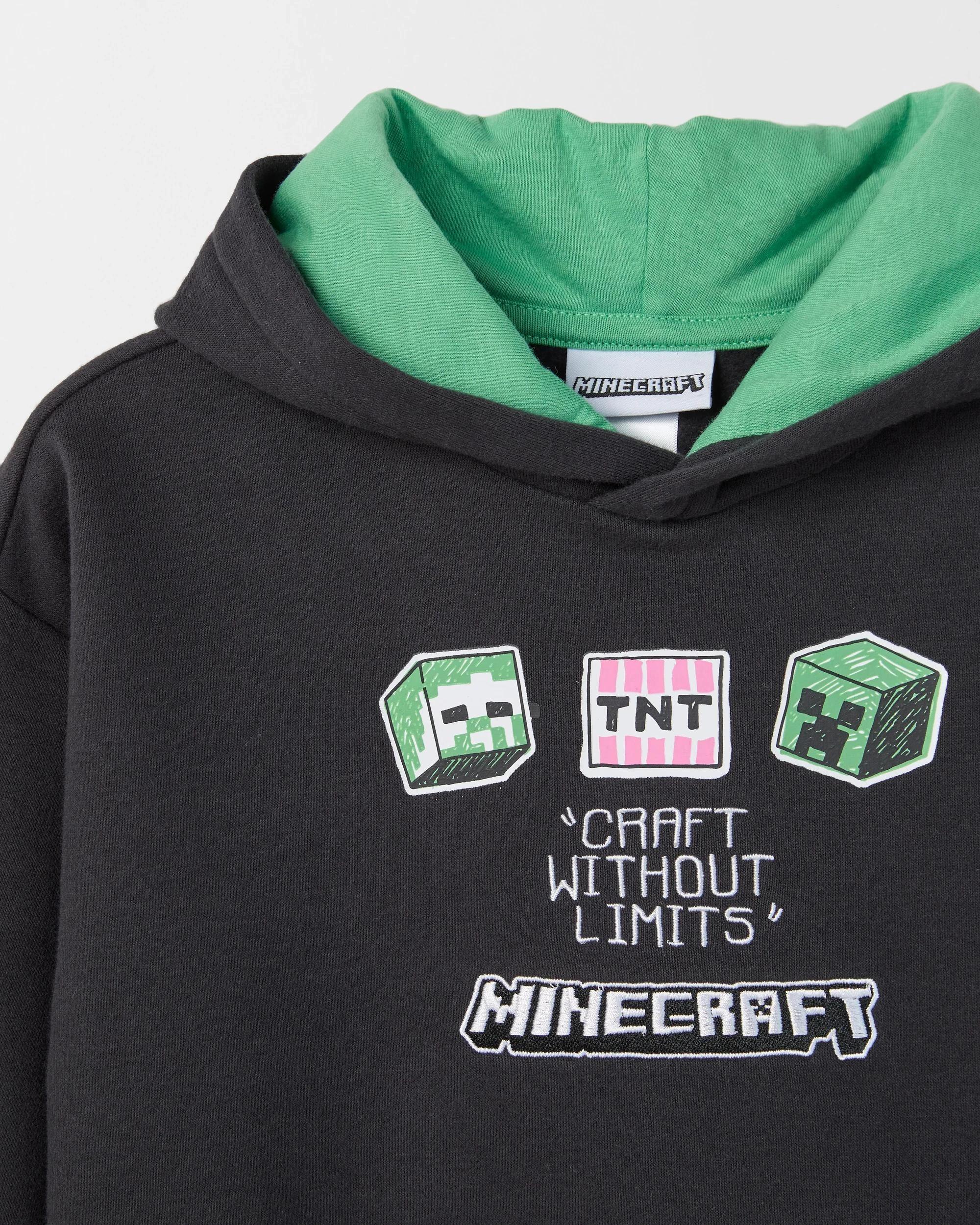 2 Minecraft Australian Cotton Blend Hoodie CHARCOAL, 2 of 3