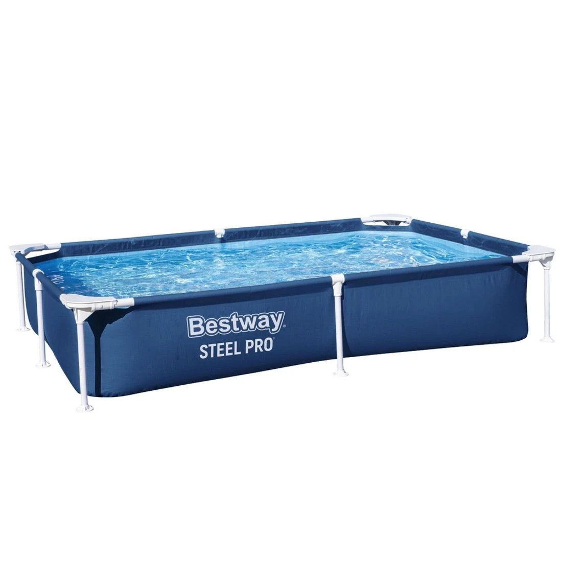 1 Bestway Swimming Pool 221x150x43cm Steel Frame Above Ground Pools 1200L - Multi, 1 of 5