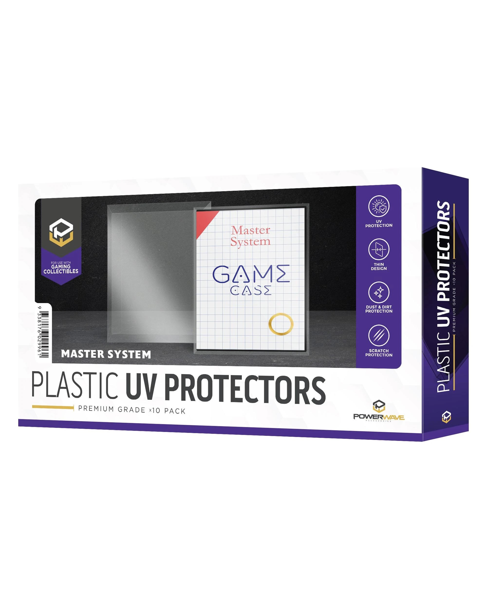 1 Powerwave Sega Master System Game Case 0.5mm Plastic UV Protector 10 Pack - Clear, 1 of 1