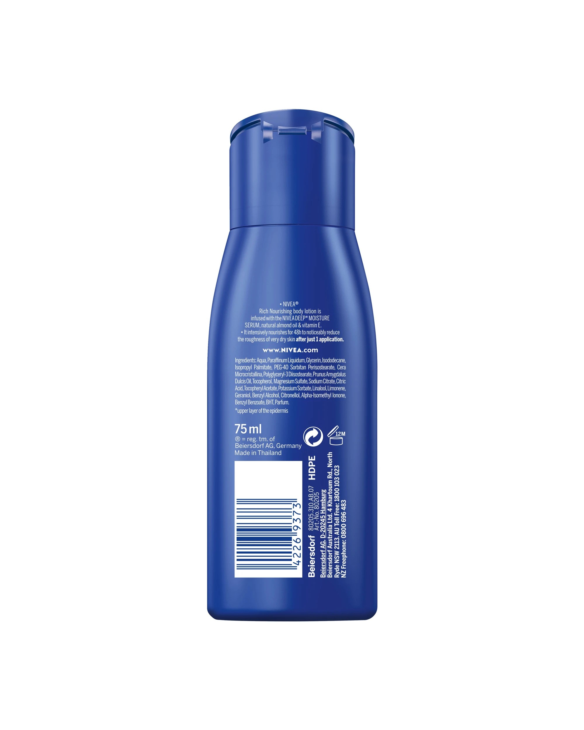 2 Nivea Rich Nourishing Body Lotion 75ml - Natural Almond Oil and Vitamin E, 2 of 7
