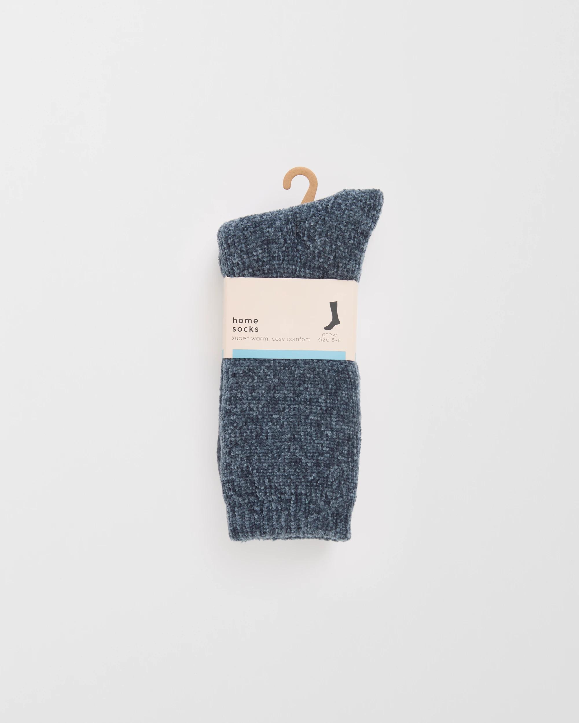 3 Target Woman Chenille Home Crew Socks GREY, 3 of 3
