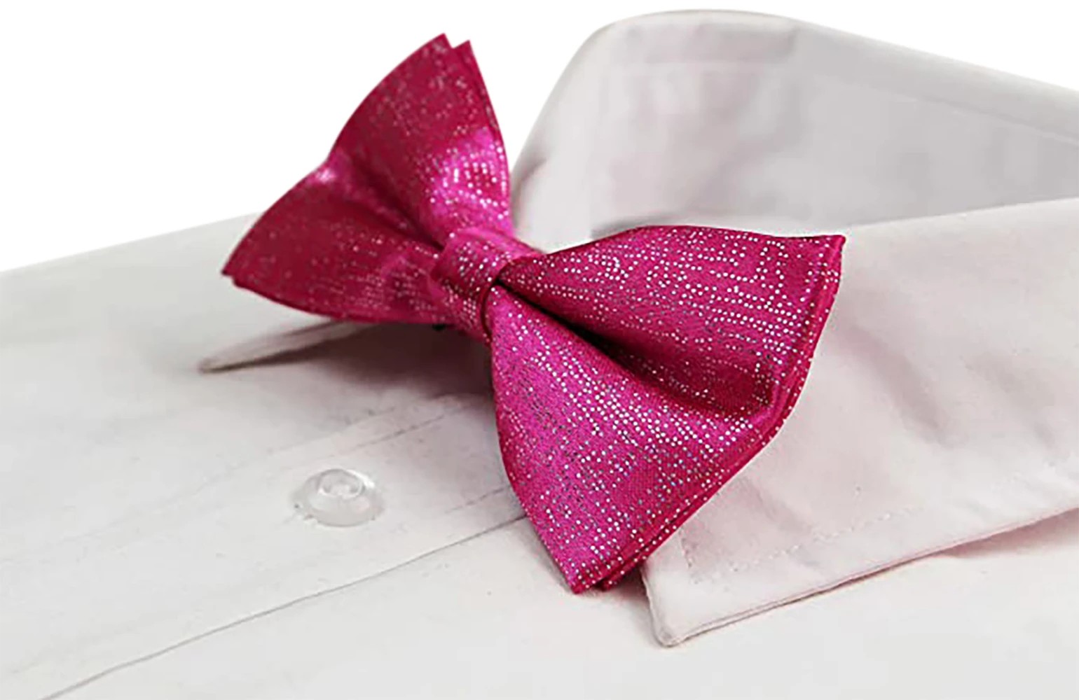4 Zasel Mens Hot Pink Sparkly Glitter Patterned Bow Tie - Pink, 4 of 4