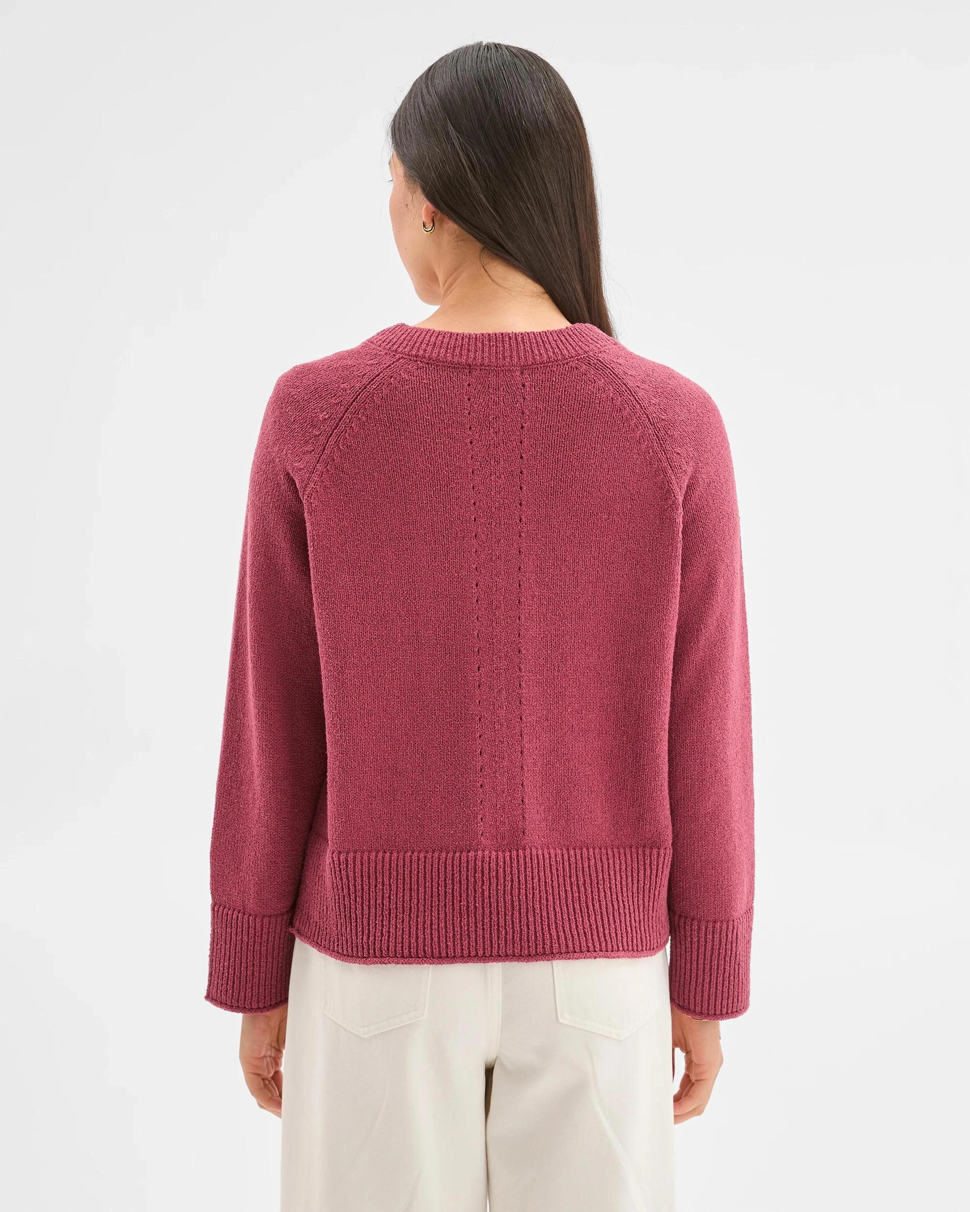5 Target Woman Australian Cotton Blend Boucle V-Neck Sweater MULBERRY, 5 of 5