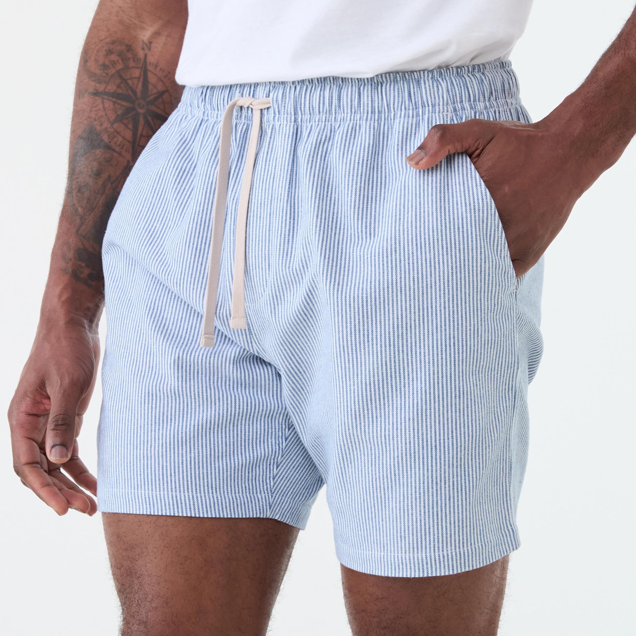 2 Textured Volley Shorts MICROSTRIPE FELICIA BLUE, 2 of 6