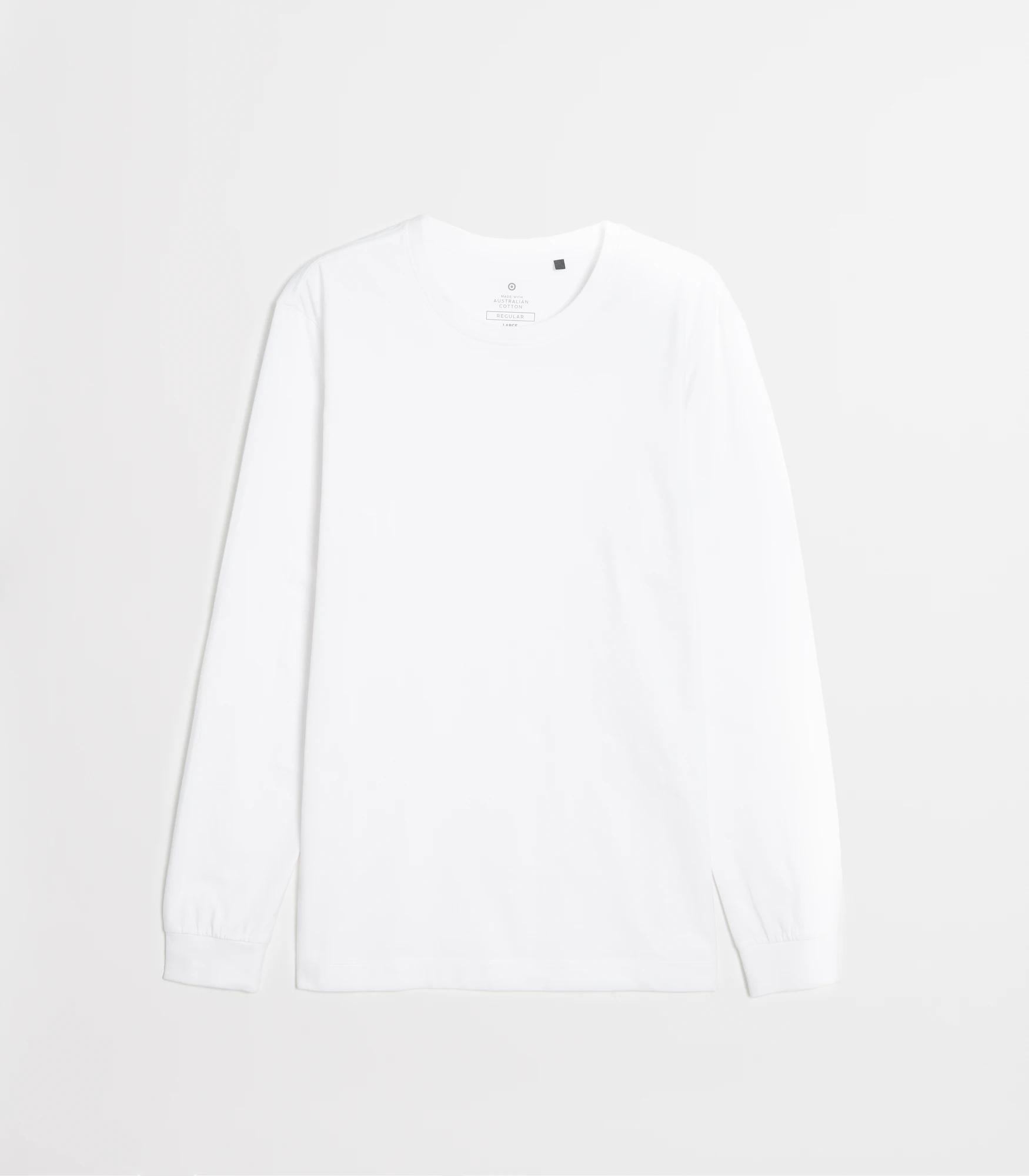 5 Target Australian Cotton Long Sleeve T-shirt WHITE, 5 of 6