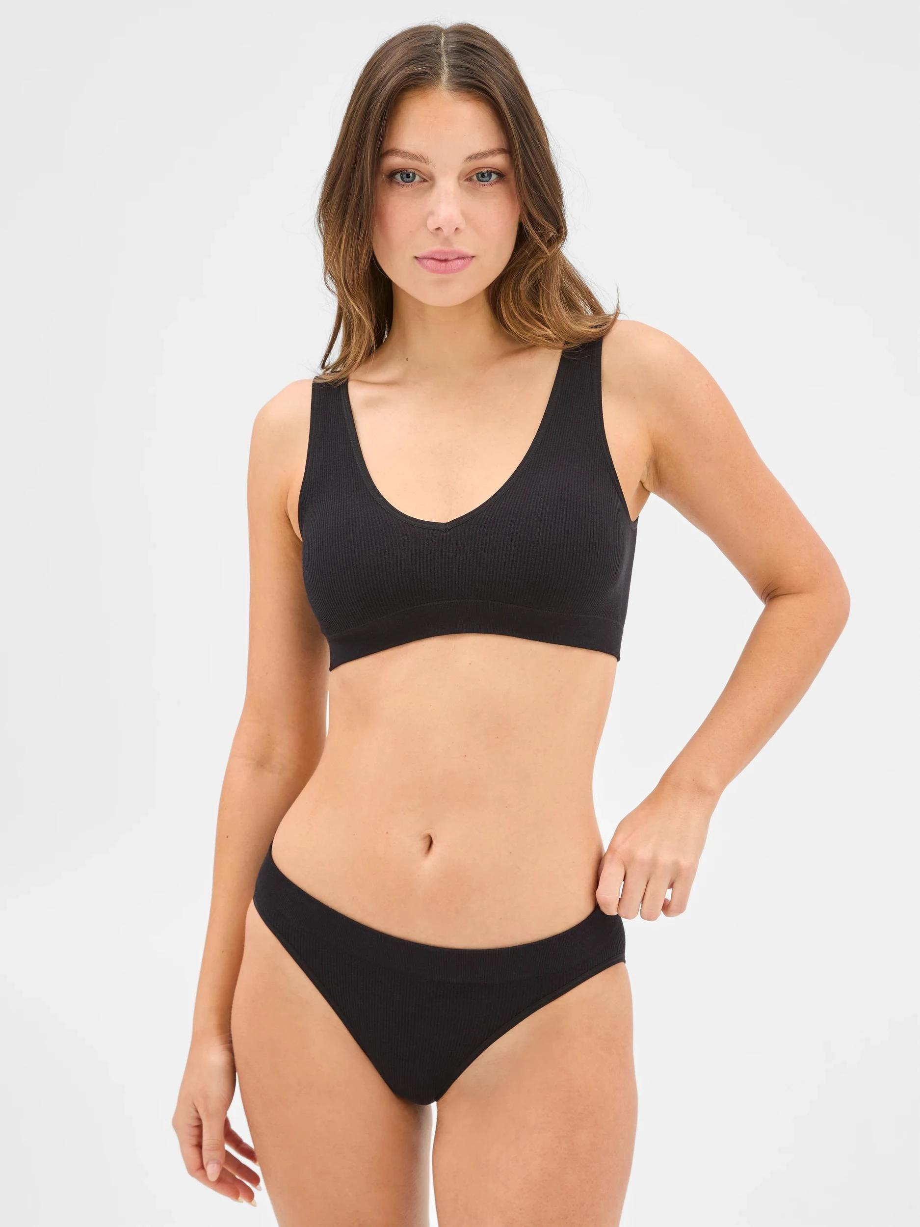 2 Target Woman Womens Bamboo Rib Bikini Briefs BLACK, 2 of 4