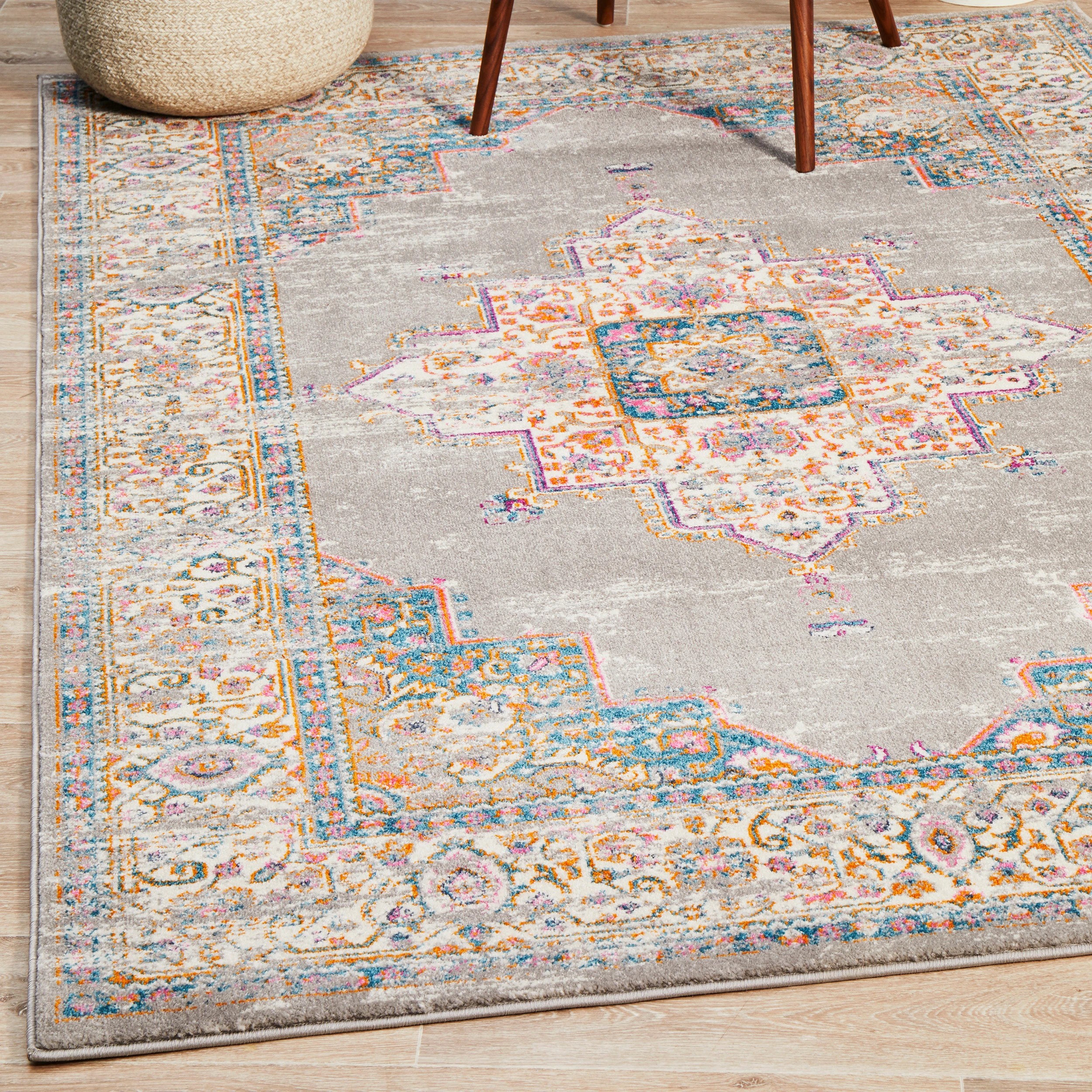 1 Common Ground Rugs Atlas 211 230x160cm - Medium Floor Rug - Silver, 1 of 7