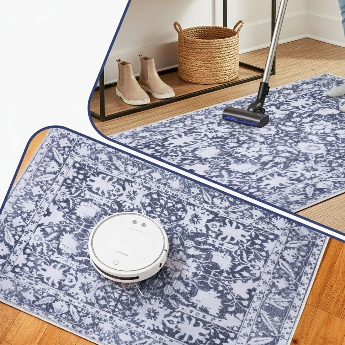 6 Artiss Floor Rug 50X80cm Doormat Soft  Non-Slip Bath Mat Small Rug Modern - Blue, 6 of 7