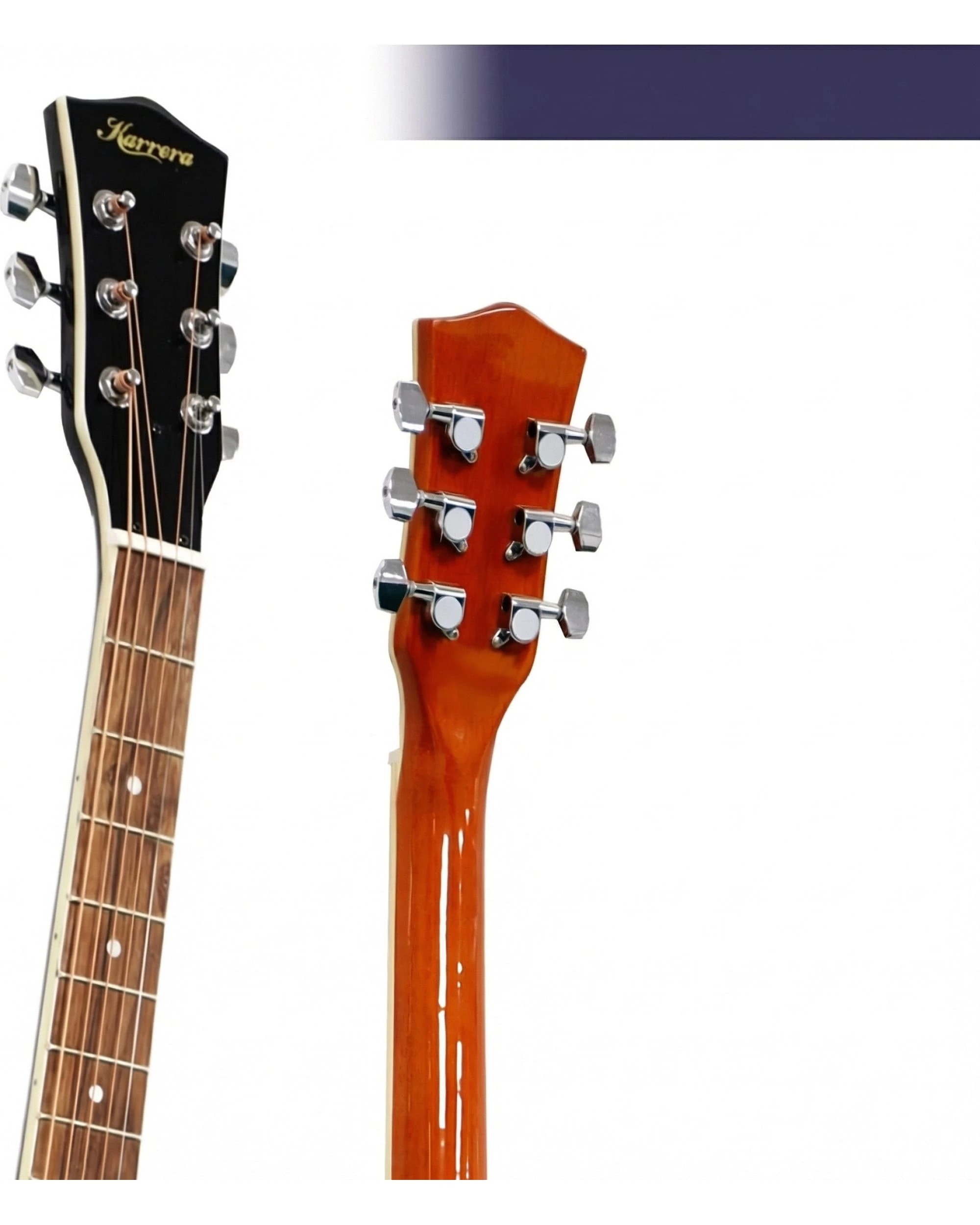 4 Karrera 40in Resonator Guitar in Sunburst, 4 of 5