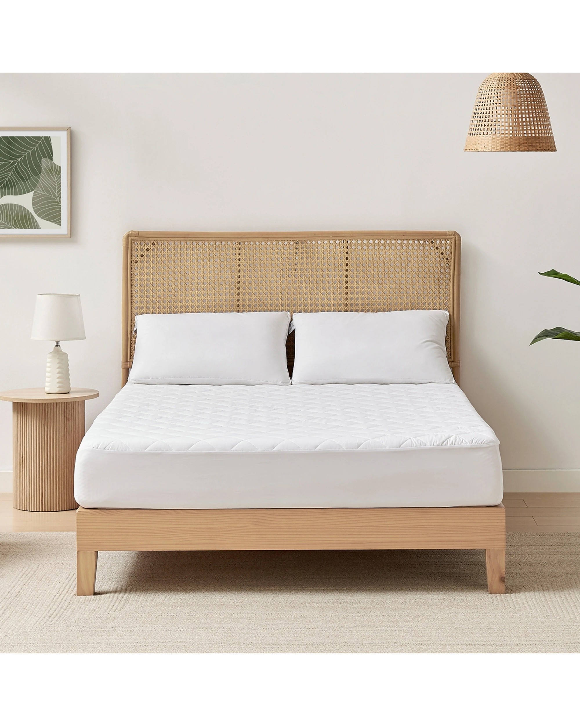 1 ESSN Healthguard Allergy Sensitive Cotton Cover Quilted Waterproof Mattress Protector - Queen Bed - White, 1 of 9