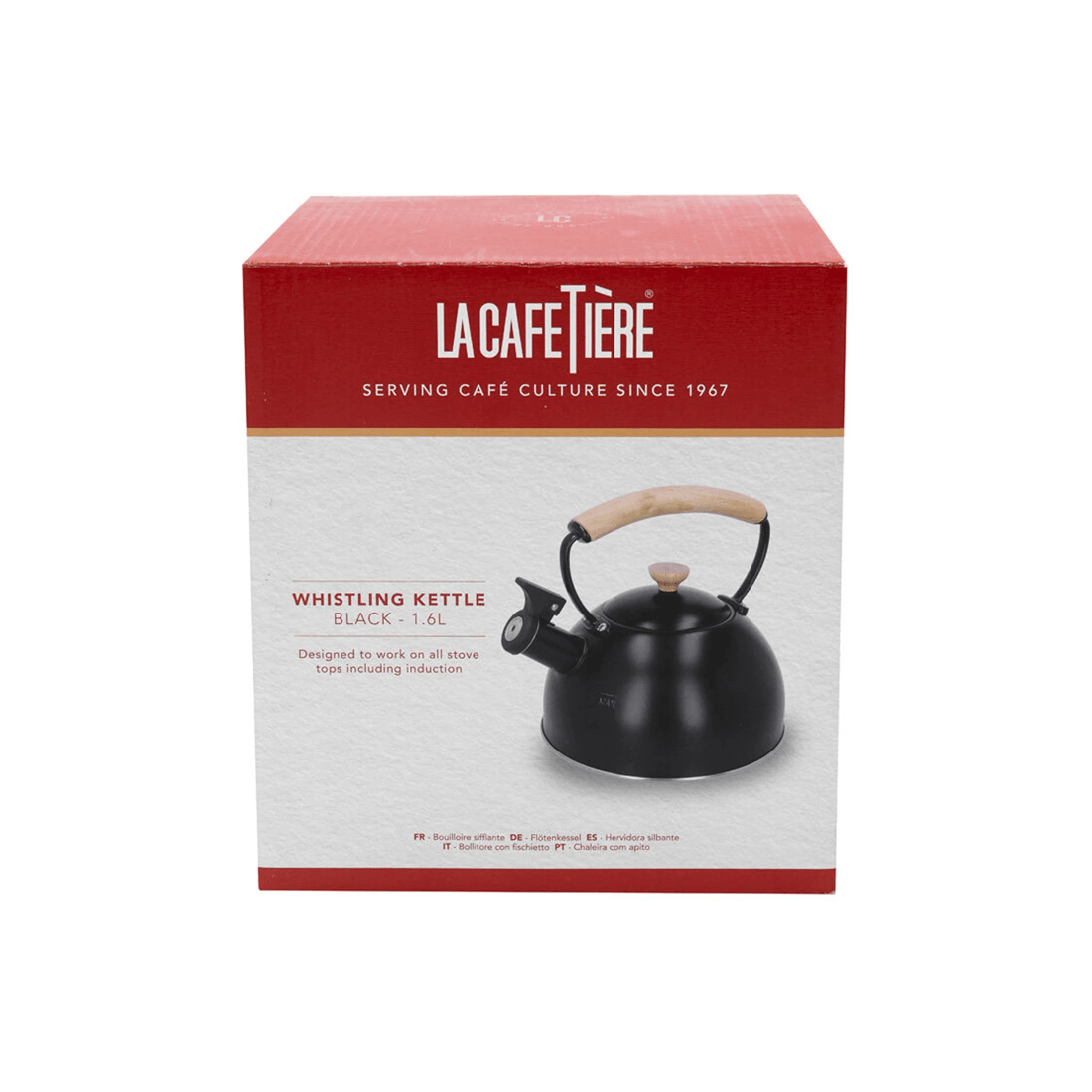8 LA CAFETIERE Stovetop Whistling Tea Kettle 1.6L Stainless Steel Beechwood, 8 of 9