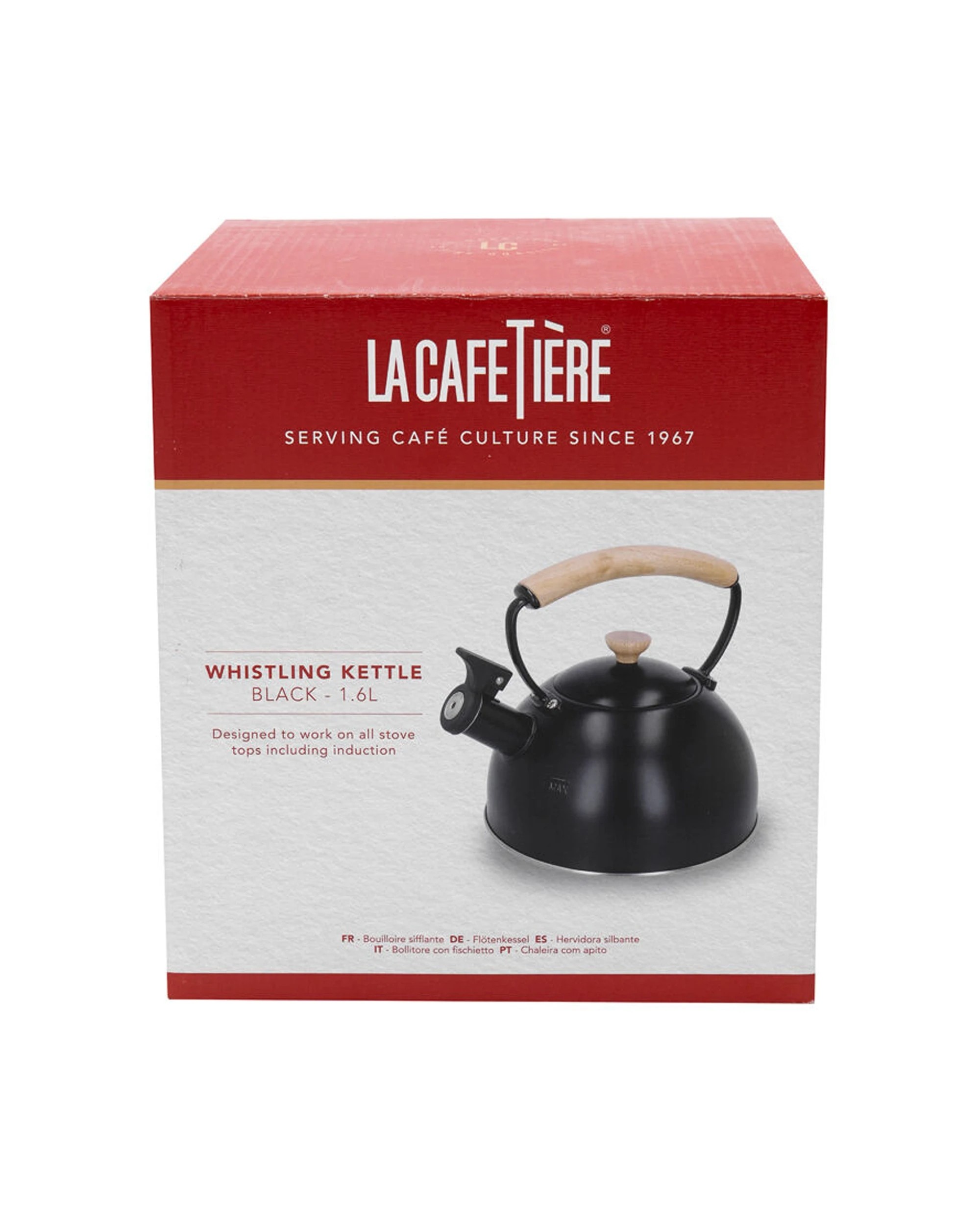 8 La Cafetiere Stovetop Whistling Tea Kettle 1.6L Beechwood Handle - Black, 8 of 9