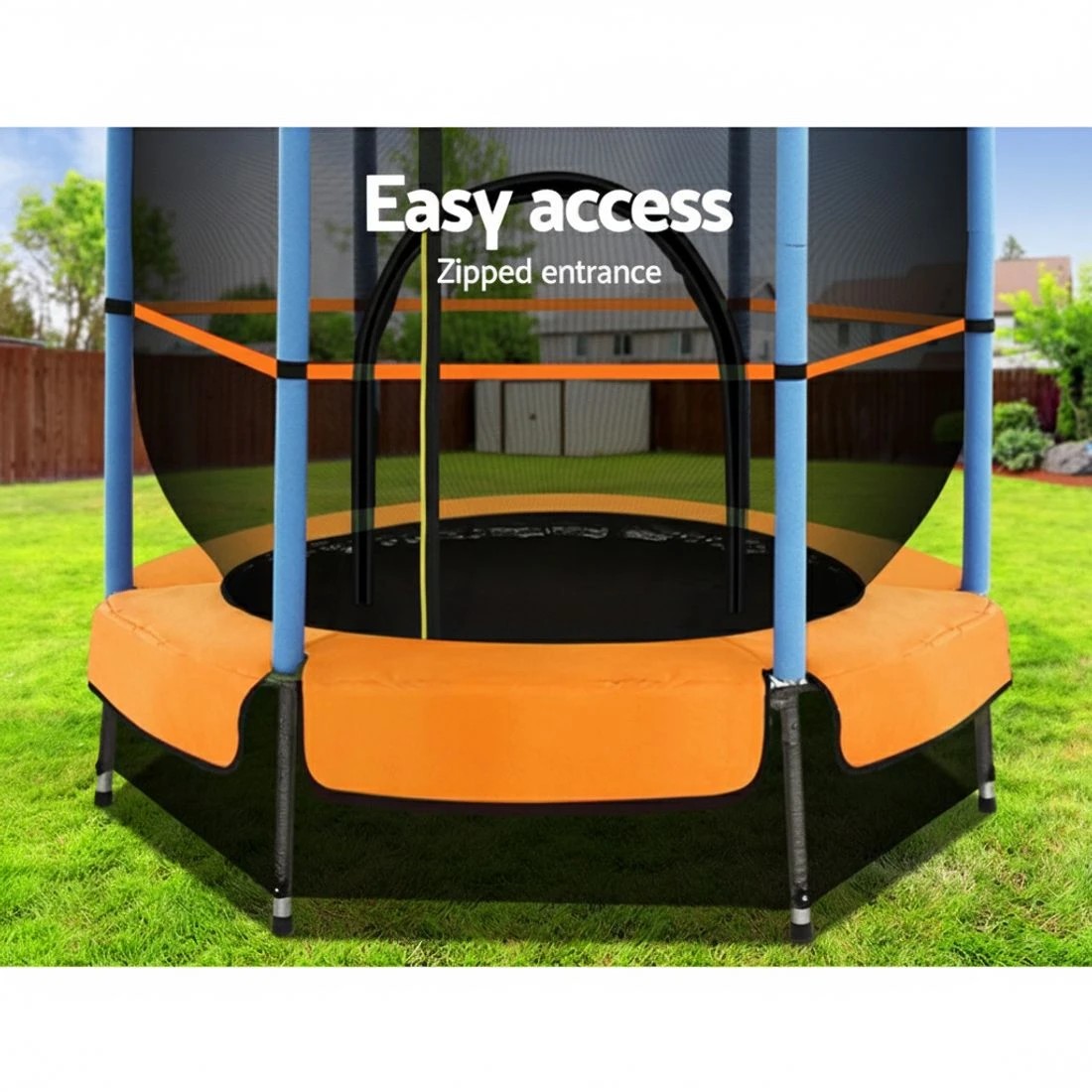 5 Everfit 4.5FT Trampoline for Kids w/ Enclosure Safety Net Rebounder Gift - Multi, 5 of 7