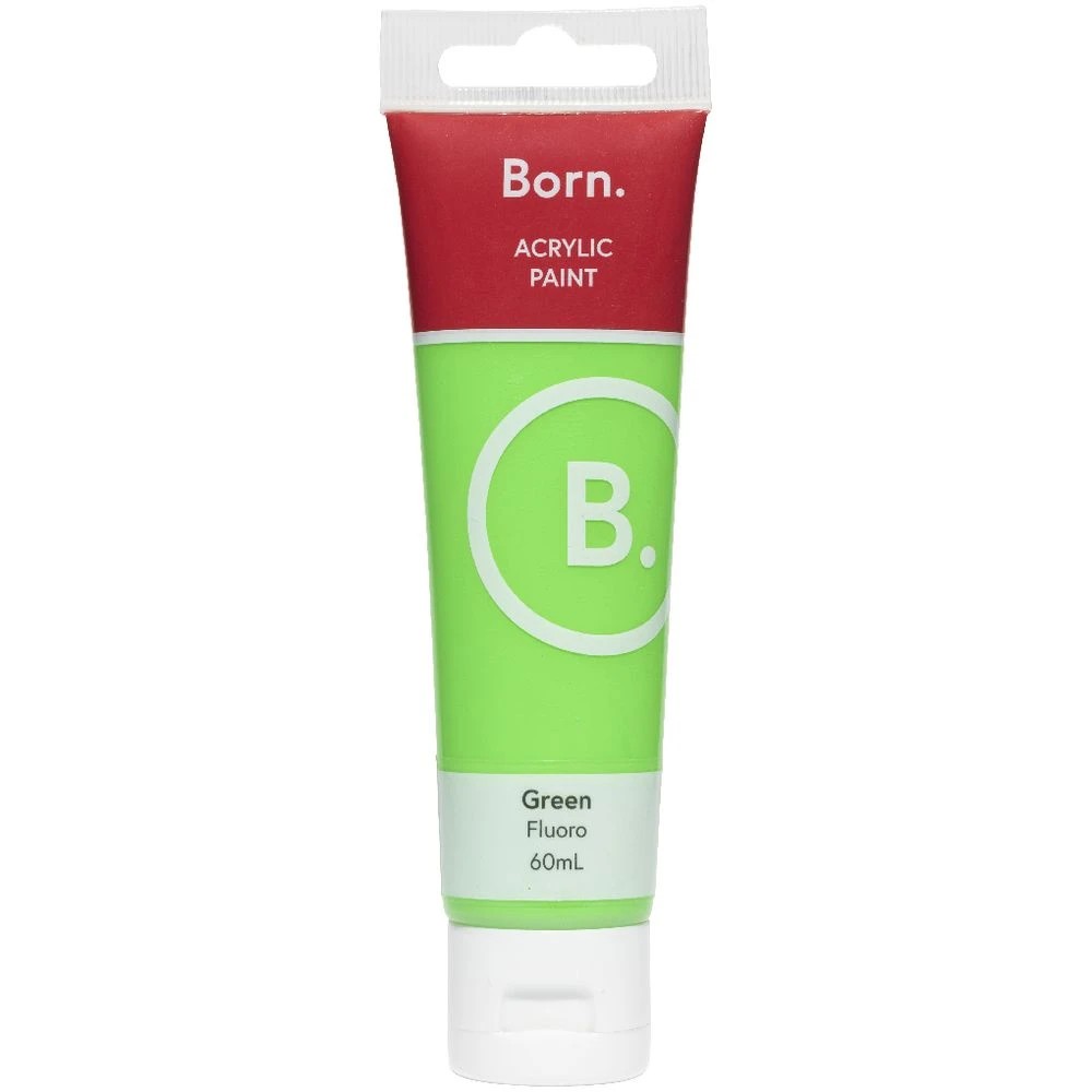 2 Born Acrylic Paint 60mL Fluoro Green, 2 of 3