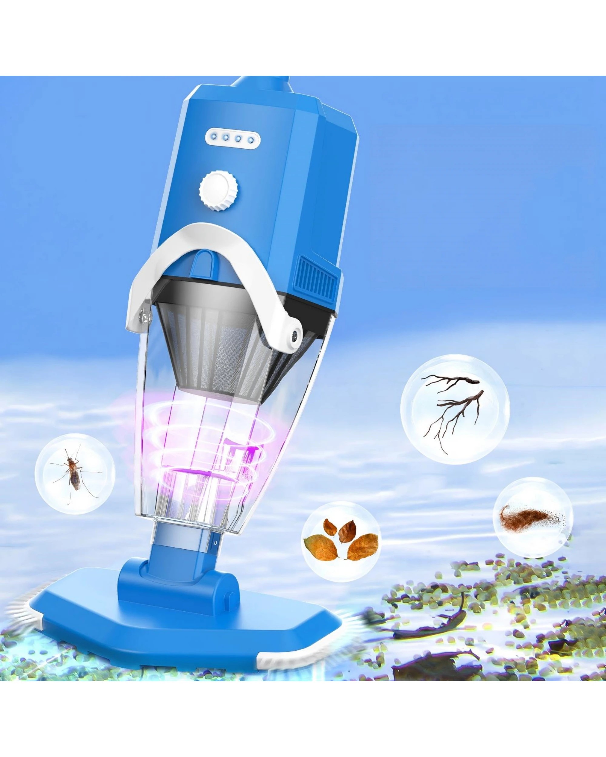 8 Advwin Rechargeable Pool Vacuum Cleaner with Telescopic Pole - Blue, 8 of 8