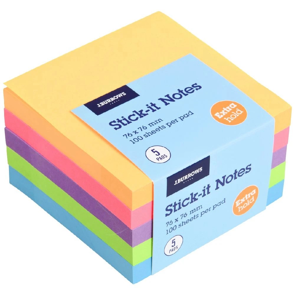 1 J.Burrows Stick-It Notes 76x76mm Carnivale 5 Pack, 1 of 4