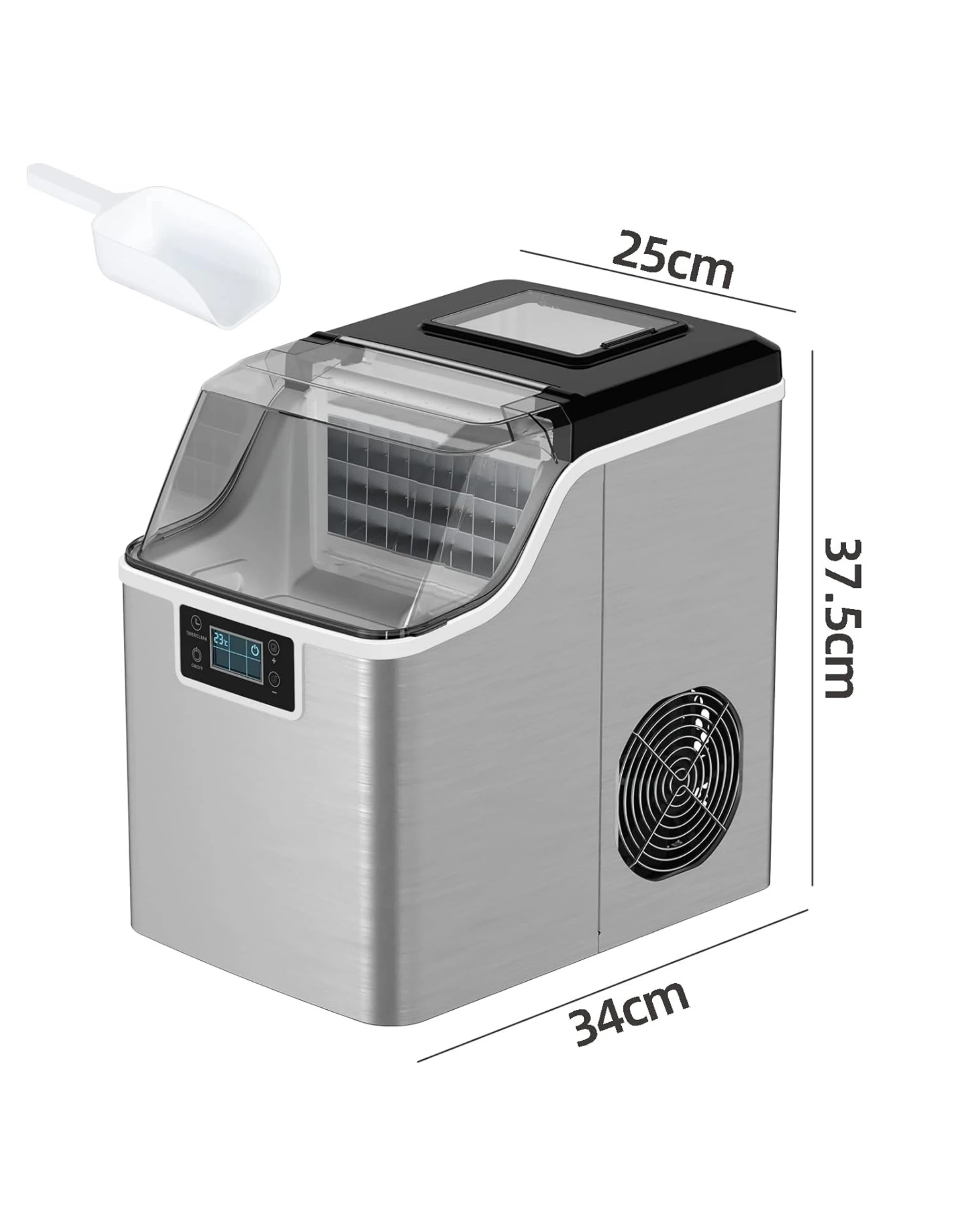 7 Advwin 20kg Ice Maker Machine Clear Cube Making Countertop Home Commercial Ice Cube Maker Machine Stainless Steel, 7 of 8