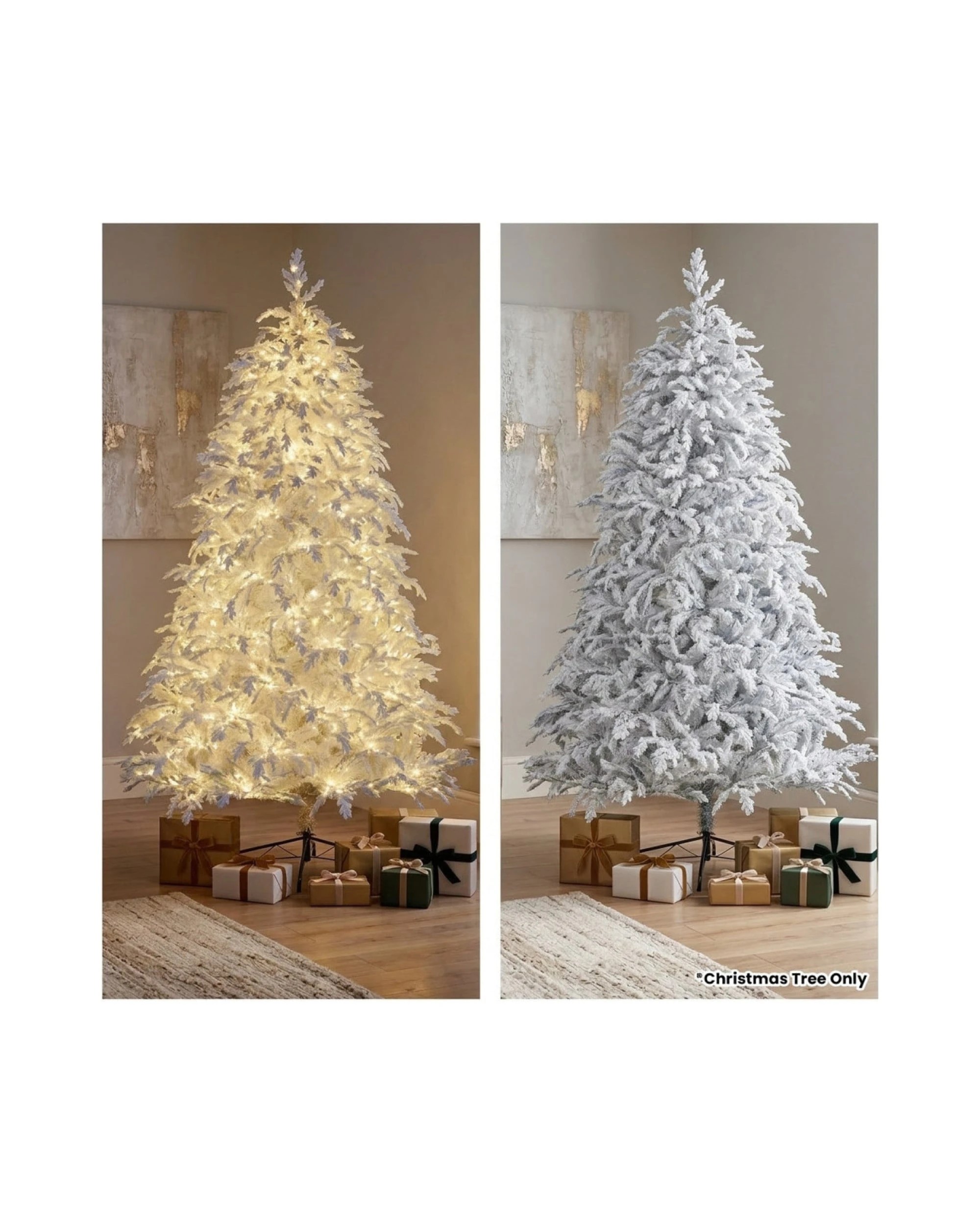 Christabelle Crystal Snow 2.3m White Pre-Lit Christmas Tree, 1,650 LED ...
