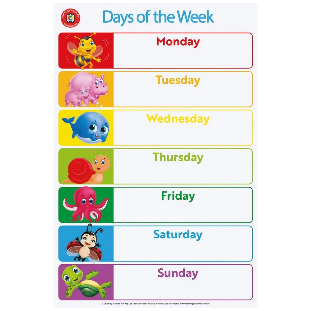 1 Learning Can Be Fun Days & Months Double Sided Chart, 1 of 3