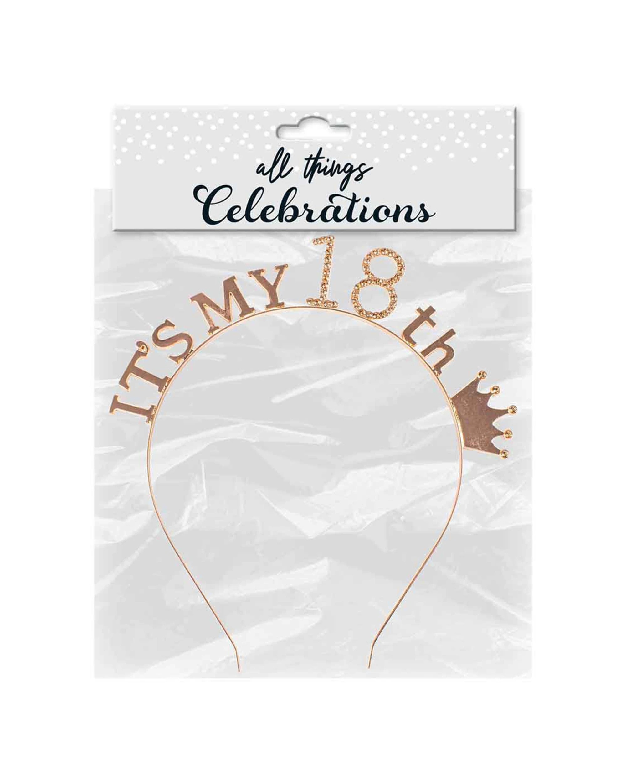 2 LMD Its My 18th Rose Ladies Head Band Party Accessory Celebration Wear - Gold, 2 of 4