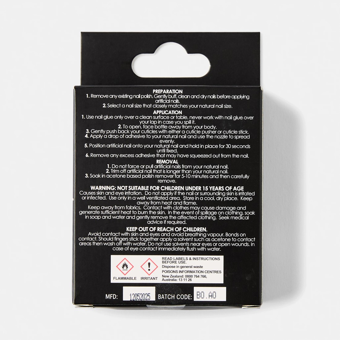 2 OXX Cosmetics 24 Pack Artificial Nails with Adhesive - Squareletto Shape, Butterflies, 2 of 4