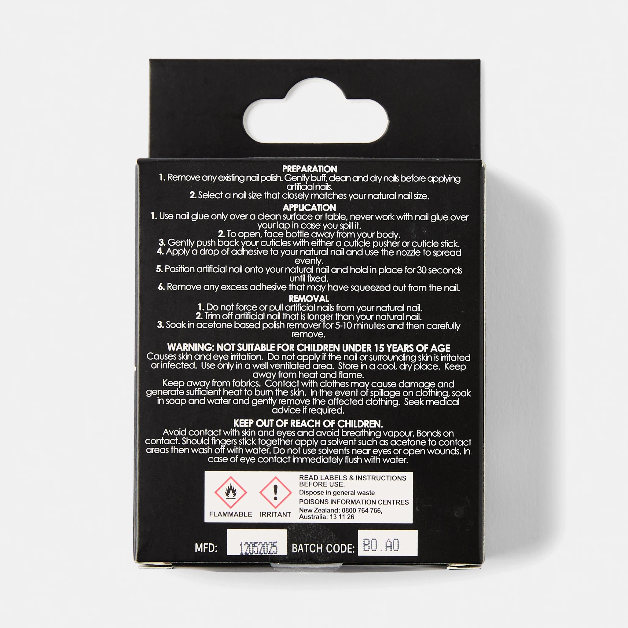 2 OXX Cosmetics 24 Pack Artificial Nails with Adhesive - Squareletto Shape, Butterflies, 2 of 4