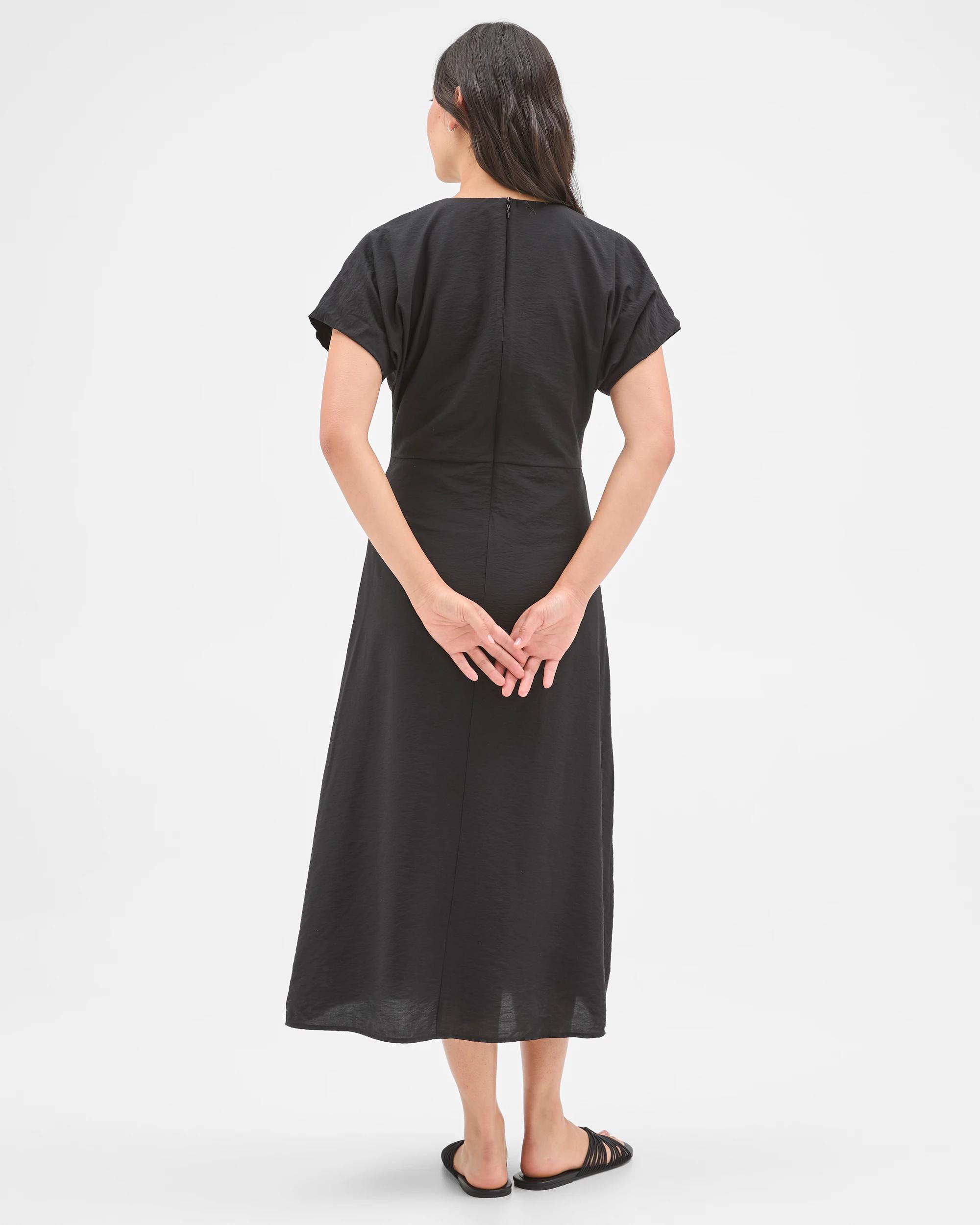 7 Preview Wendy Seam Detail Midi Dress BLACK, 7 of 7