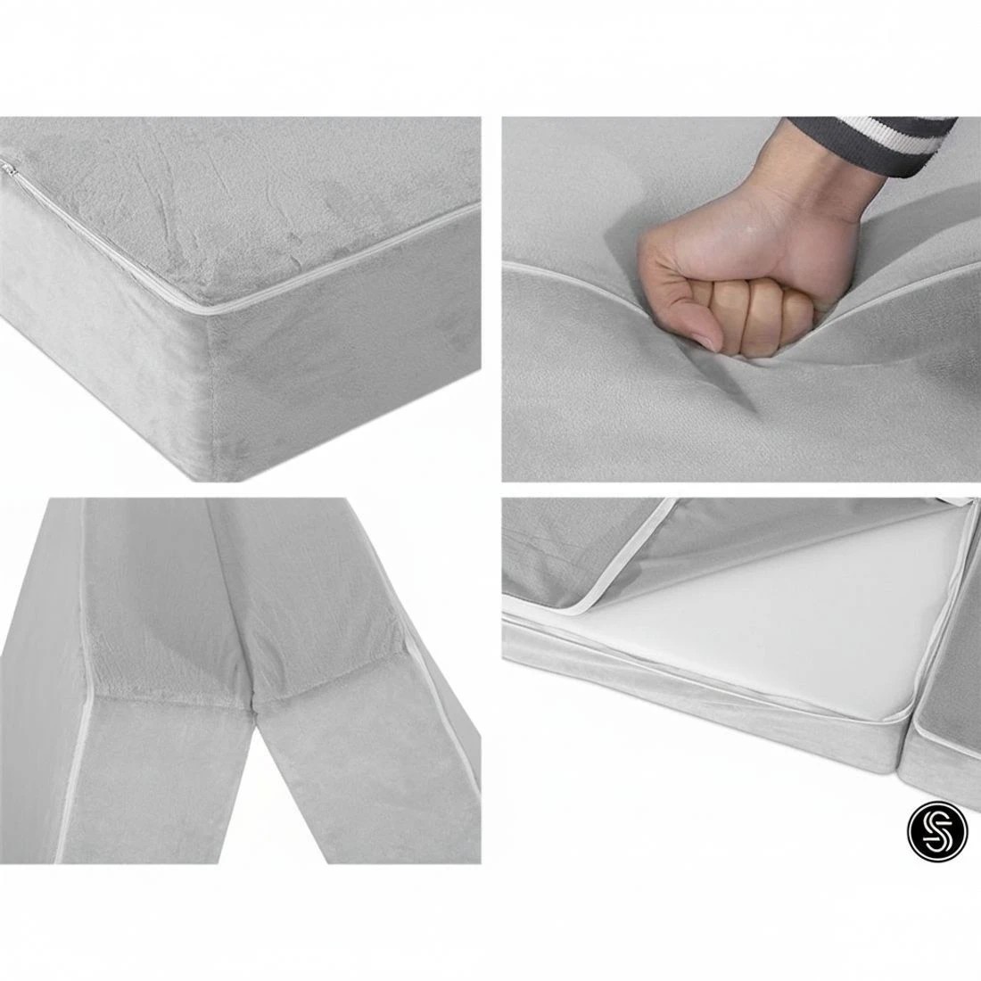 7 Giselle Bedding Foldable Mattress Folding Foam Bed Mat Light - Grey, 7 of 8