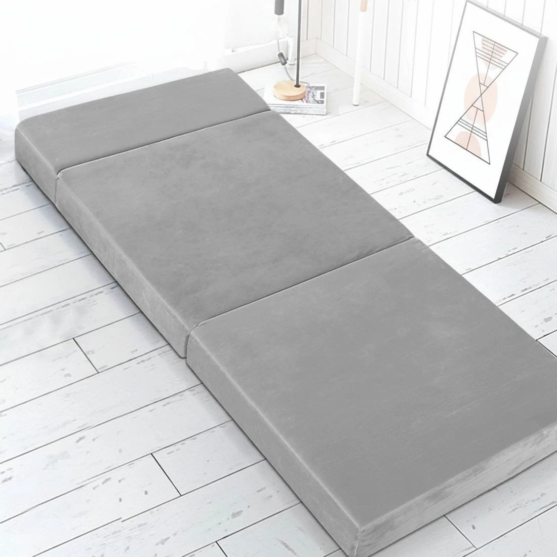 7 Giselle Bedding Foldable Mattress Folding Foam Bed Mat Light - Grey, 7 of 8