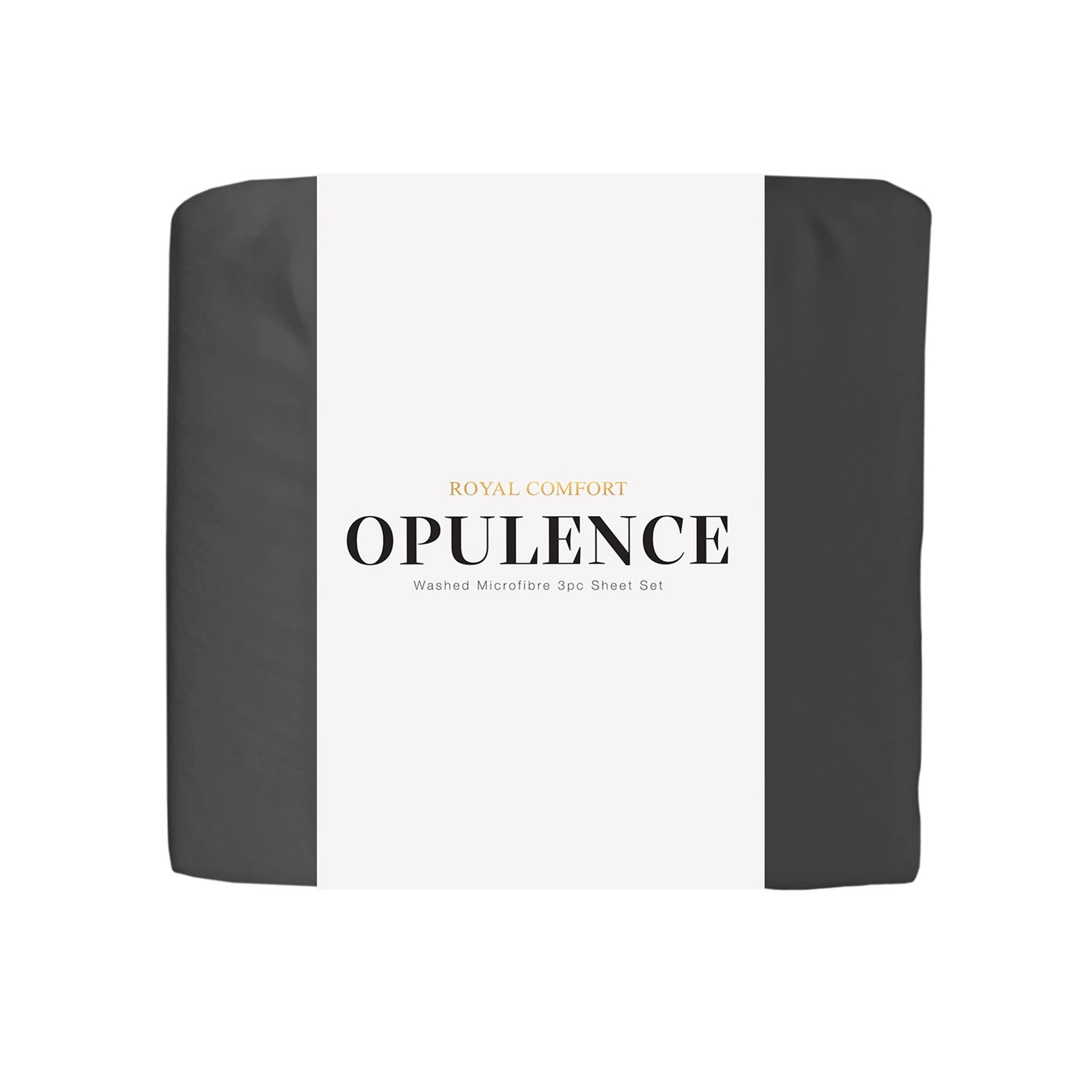 4 Royal Comfort Opulence Washed Microfibre Sheet Set Single - Single Bed - Charcoal, 4 of 5