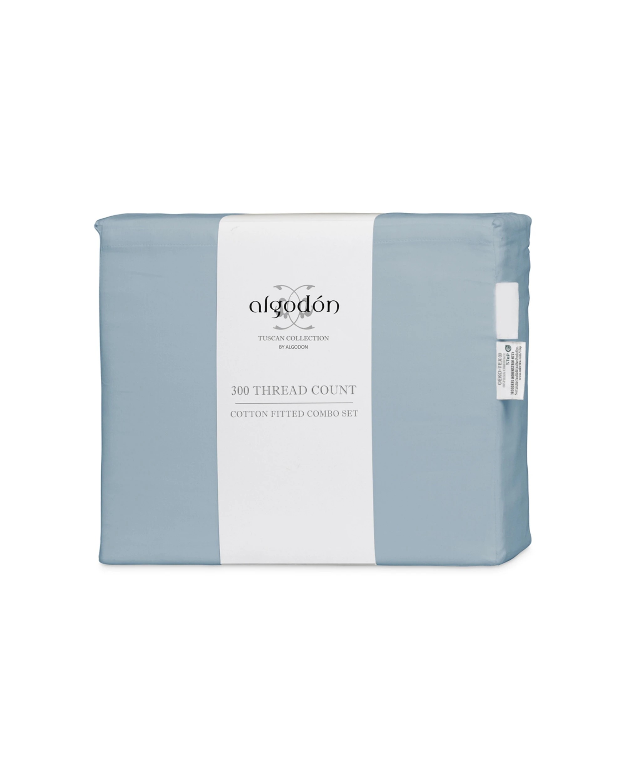 3 Algodon Combo 300TC Cotton Fitted Bed Bedding Sheet Set Faded Denim - King Bed - Blue, 3 of 3