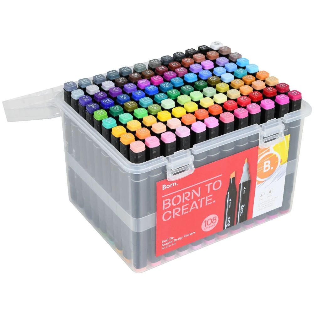 2 Born Dual-Tip Graphic Design Markers 108 Pack, 2 of 5