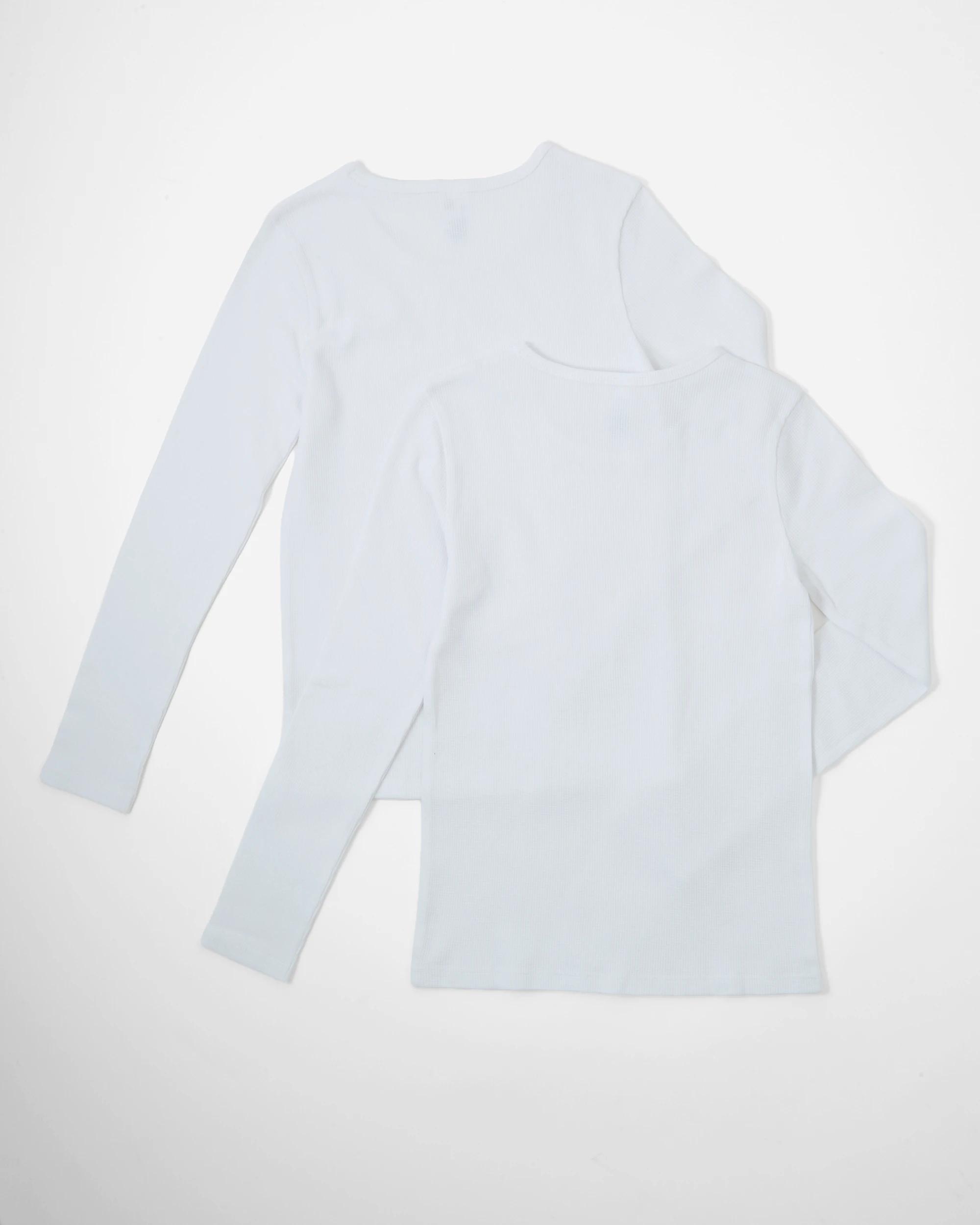 2 2 Pack Long Sleeve Thermal Top White, 2 of 4