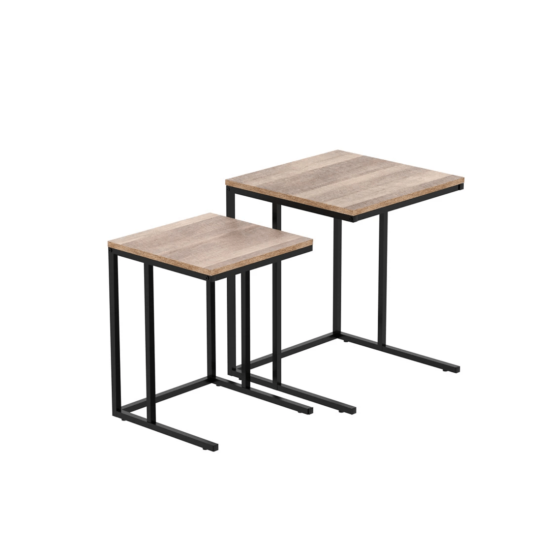 1 Artiss Nesting Coffee Table Sef of 2 Walnut Brok - Multi, 1 of 6