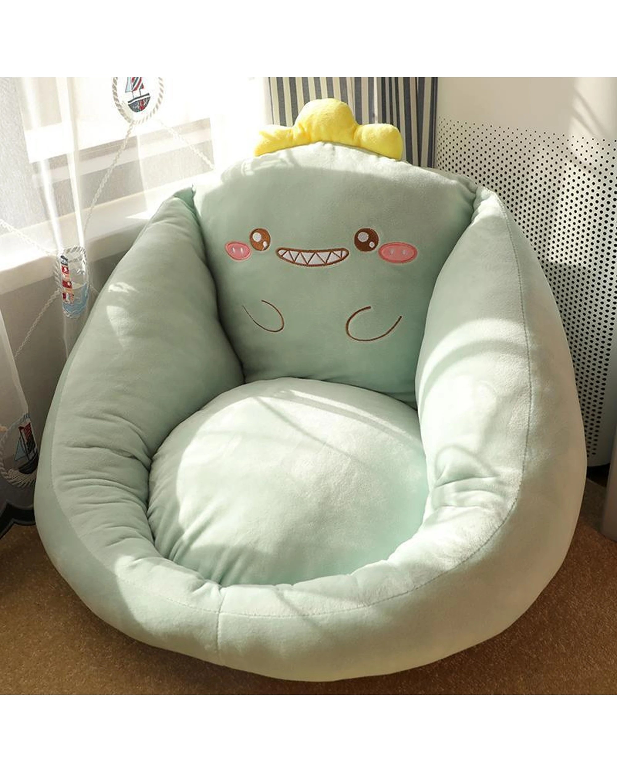 3 Cotton More Dinosaur Floor Cushion Seat 55x40cm - Green, 3 of 3