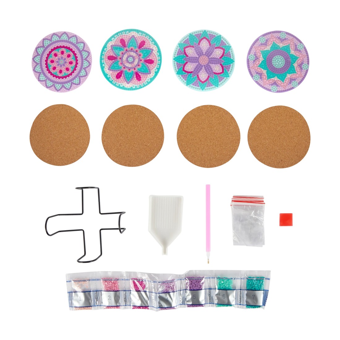 2 4 Pack Sparkle Gem Art Coaster Set - Mandala, 2 of 3