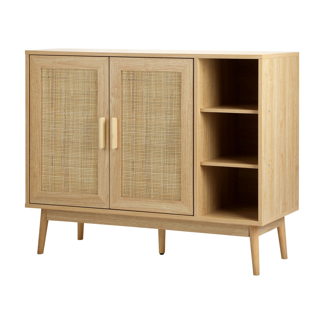 6 Oikiture Shoe Rack Shoes Storage Cabinet Sideboard Organiser Rattan Cupboard
 - Natural, 6 of 6