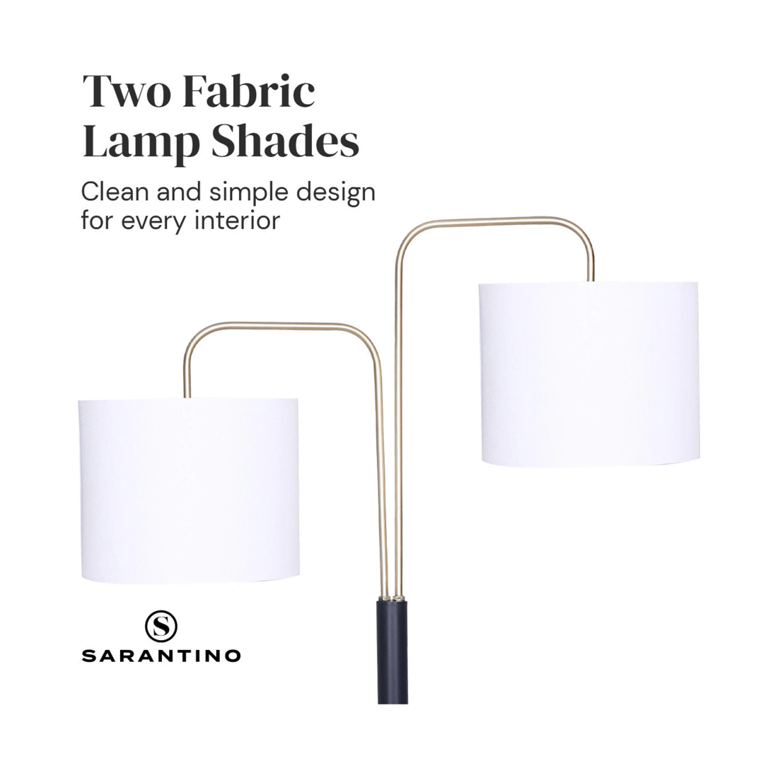 2 Sarantino Black Metal Task Floor Lamp, 2 of 7