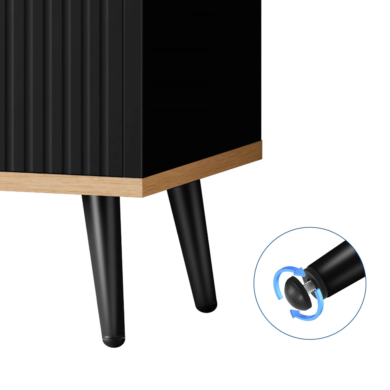 8 Alfordson Buffet Sideboard Cupboard Cabinet Storage Kitchen Hallway Doors - Black, 8 of 10