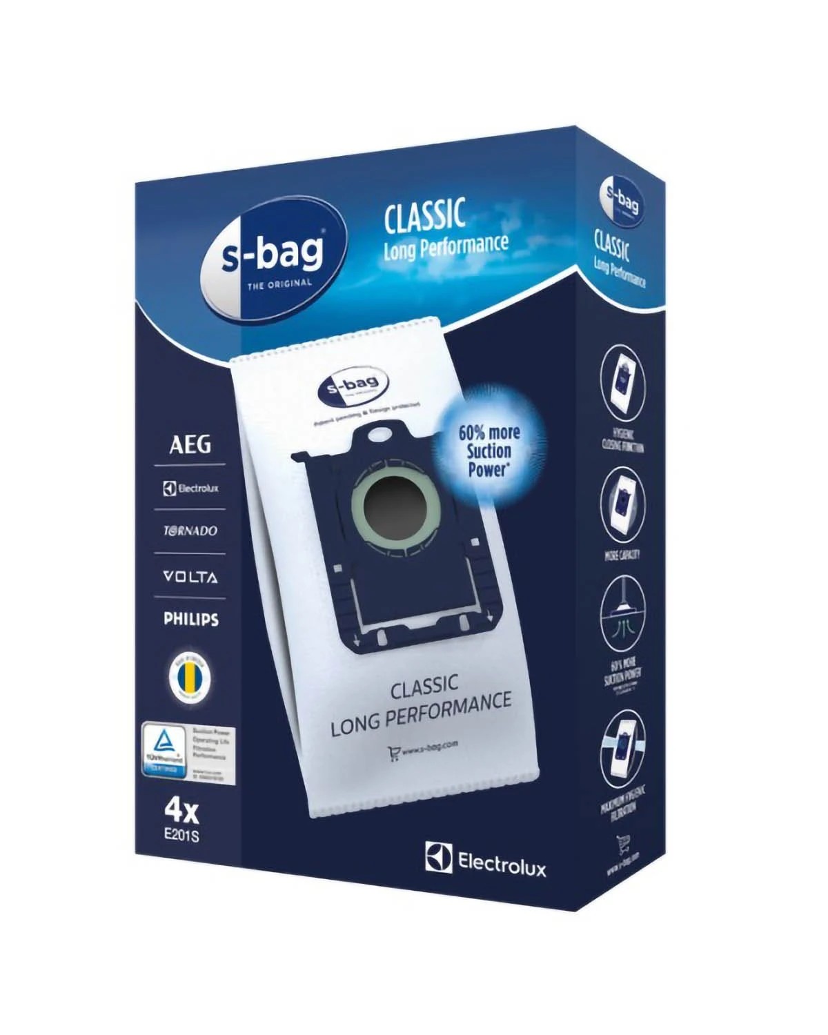 1 Electrolux S-Bag Classic Long Performance Dust Bags, 1 of 3