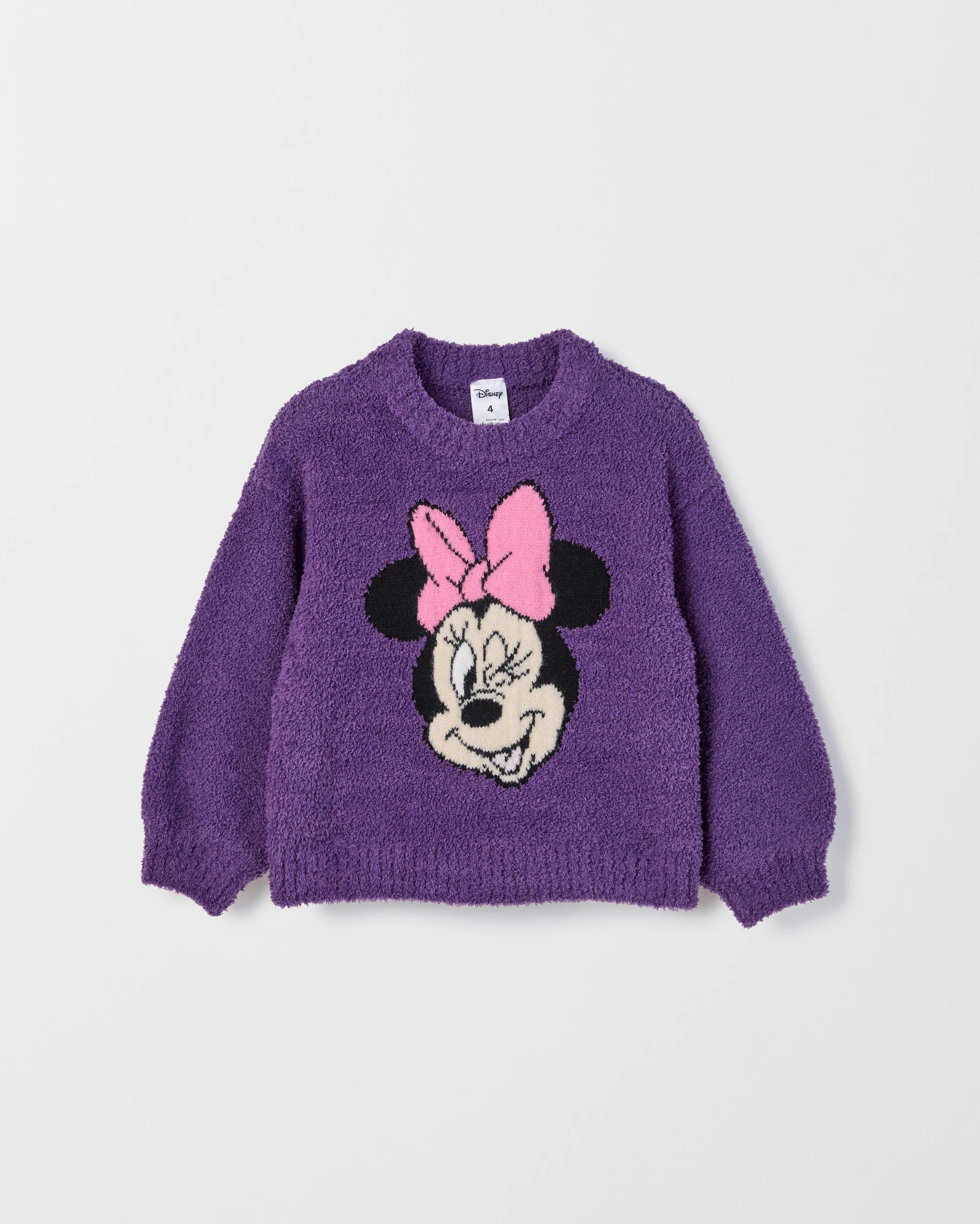 5 Disney Minnie Mouse License Knit Jumper PURPLE, 5 of 6