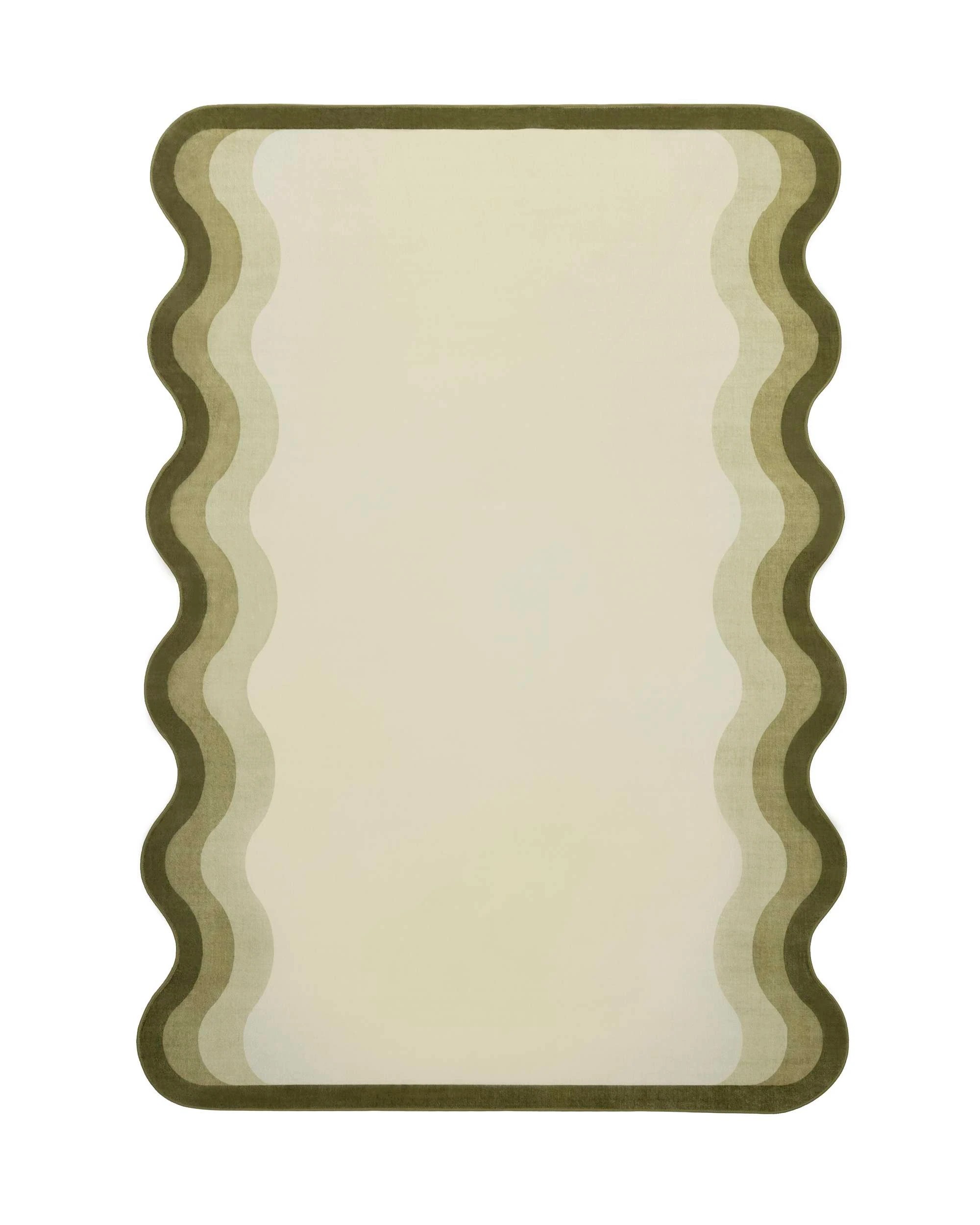 1 Loopsie Fasano Tonal Scalloped Washable Rug-370cm x 270cm - Green, 1 of 8