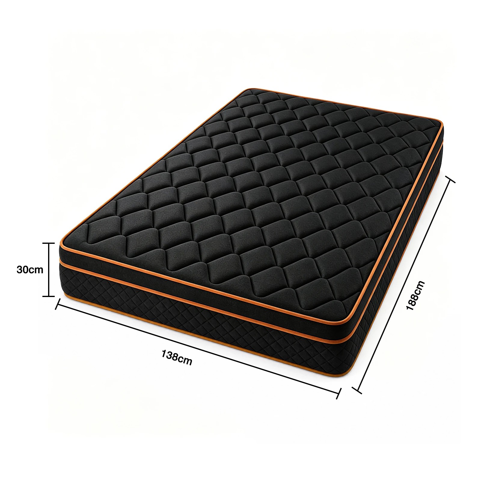 3 Advwin 30CM Hybrid Mattress with Memory Foam & Individual Pocket Springs Double Size - Black, 3 of 7