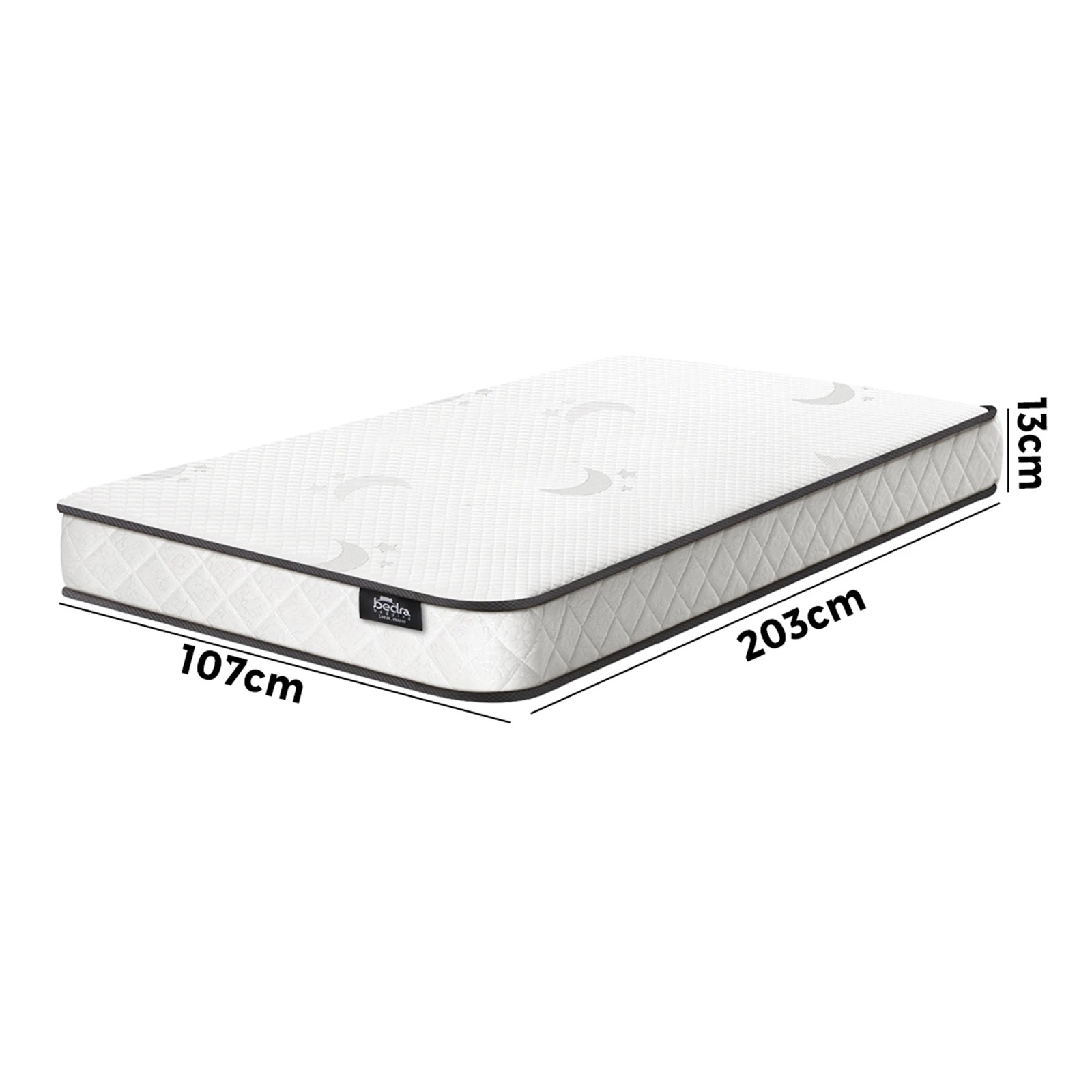 4 Bedra Bedding King Single Mattress Tight Top Bed Bonnell Spring Foam 13cm
 - White, 4 of 10