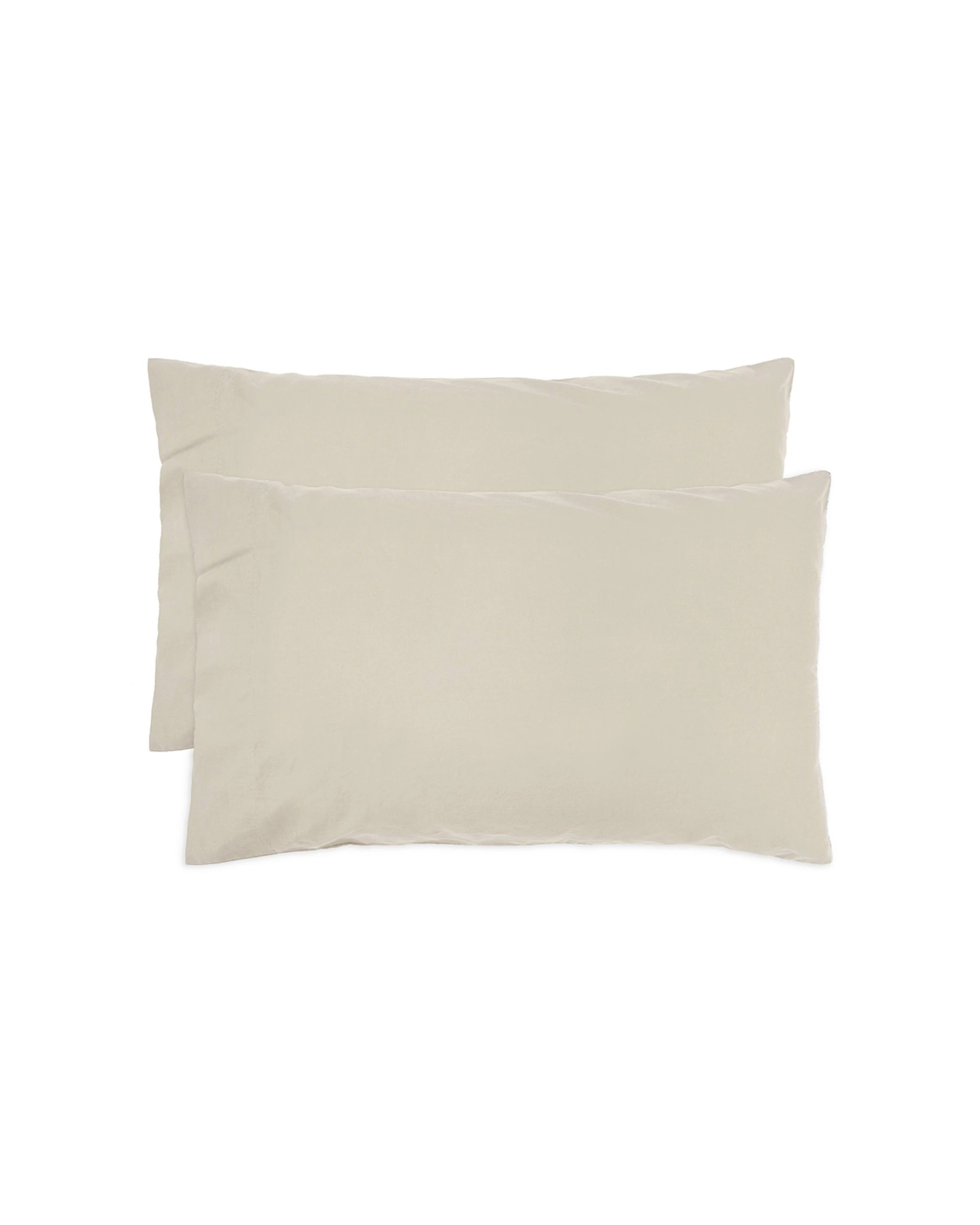 1 Bambury Std Temple Organic Cotton Pillowcase Pair Pebble Woven - Beige, 1 of 1