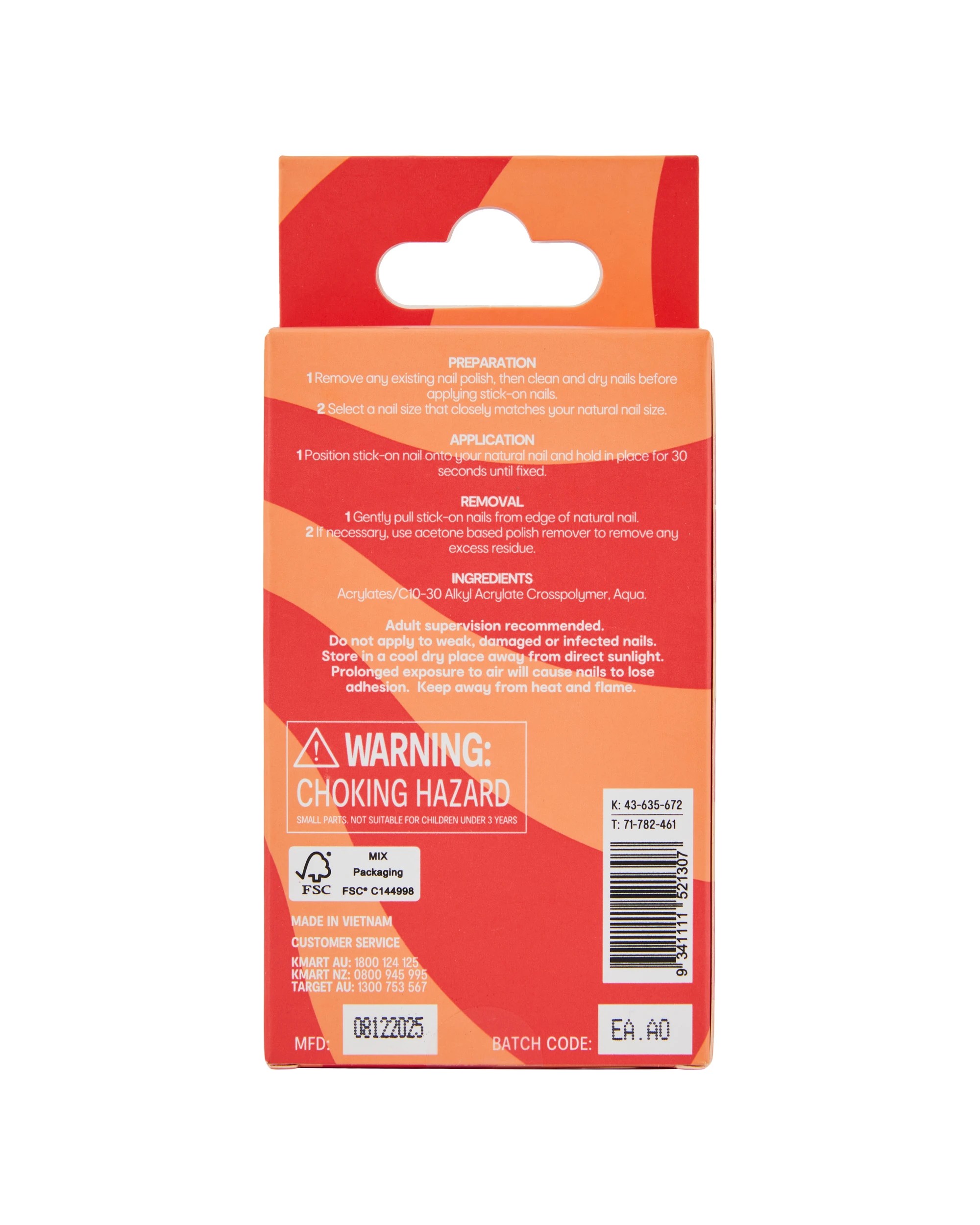 4 OXX Junior 24 Pack Kids Pre-Glued Stick-On Nails - Square Shape, Glitter Teddy Bears, 4 of 4