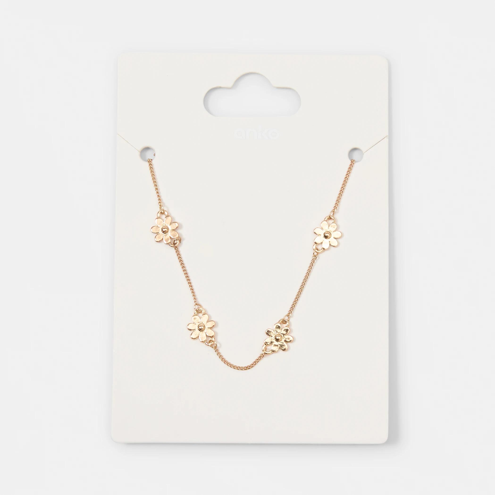6 Basic Station Flower Necklace - Gold Look Gold, 6 of 6