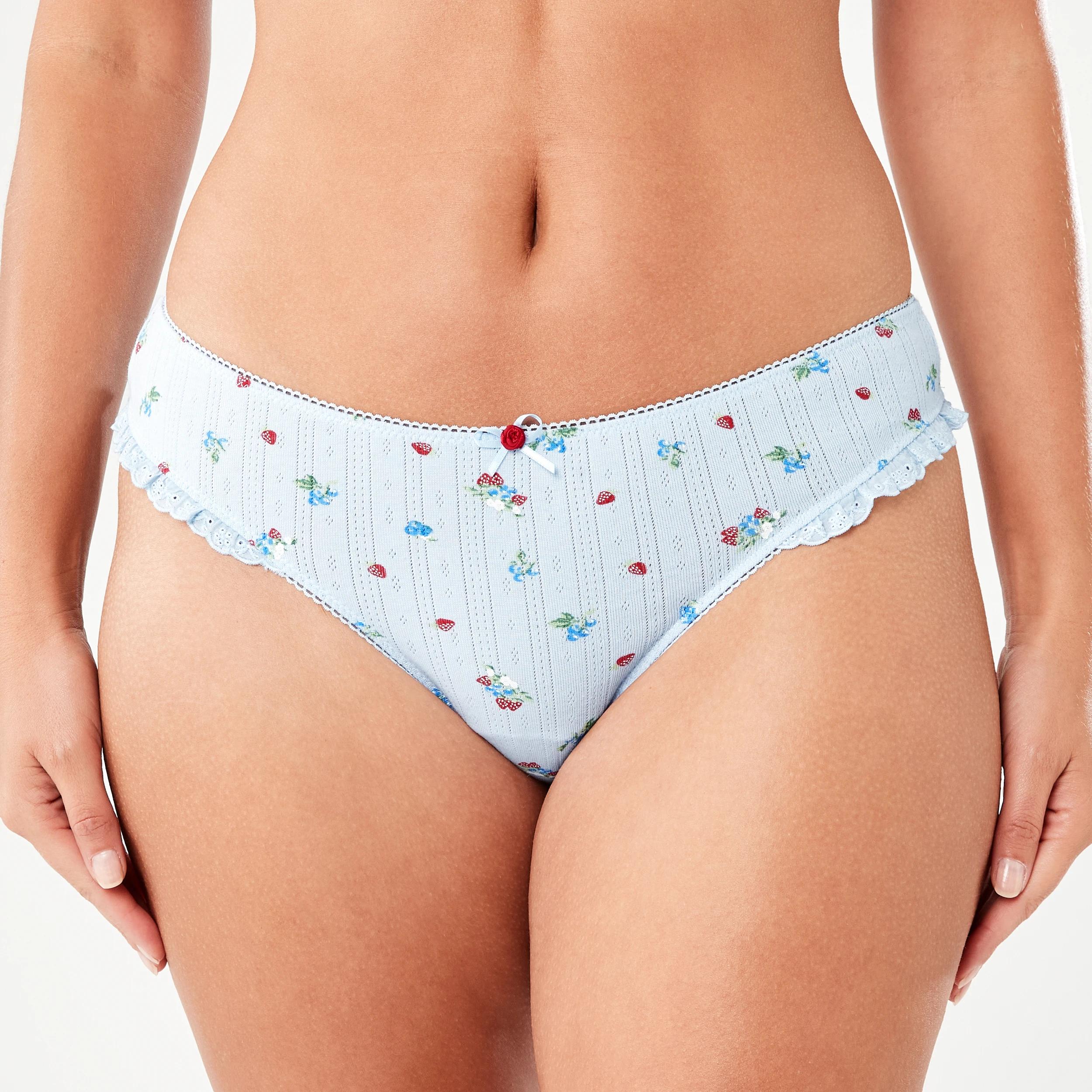 4 3 Pack Pointelle G-String Briefs Fruits, 4 of 8