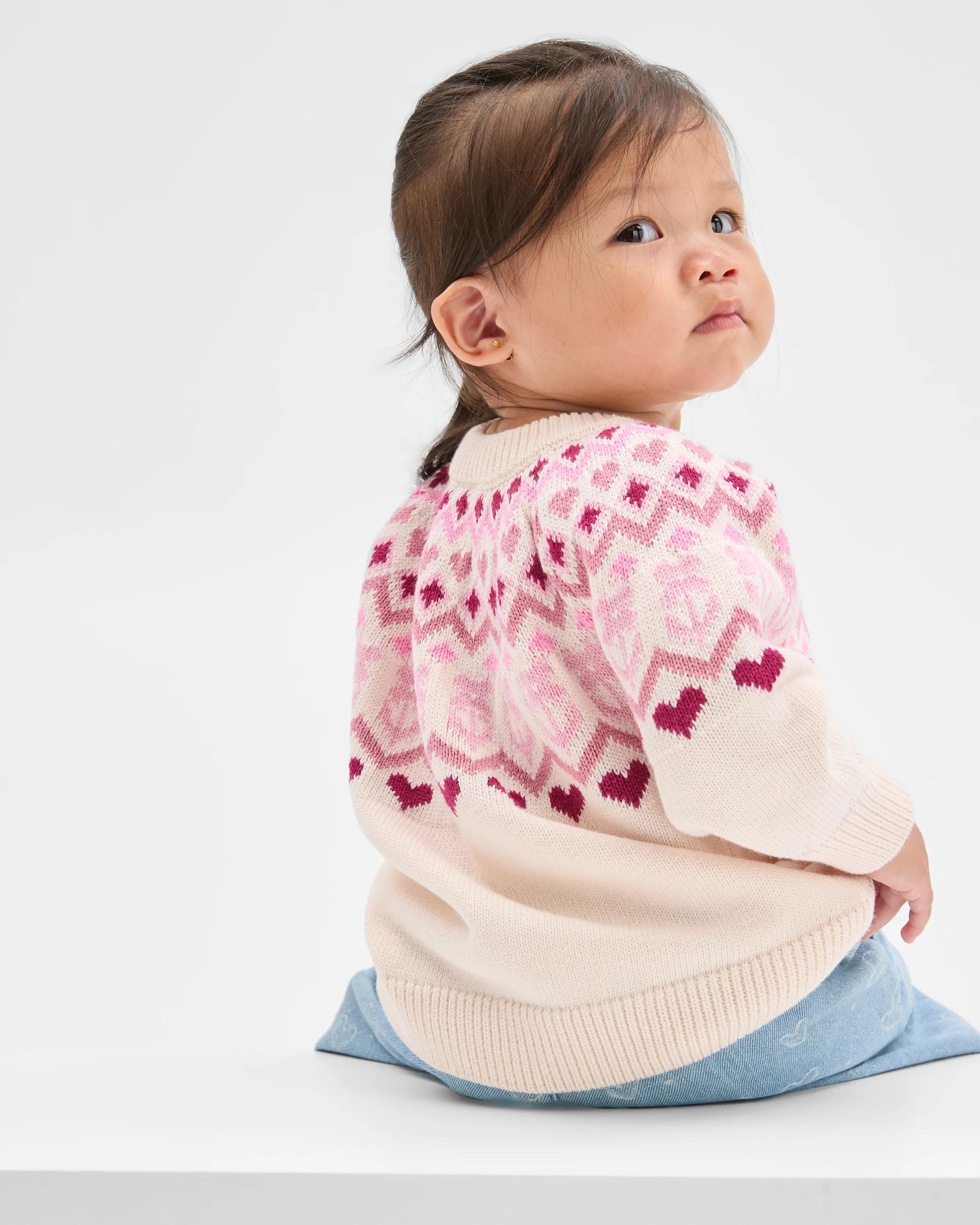 5 Target Baby Organic Cotton Intarsia Knit Jumper HEART PASTEL, 5 of 5