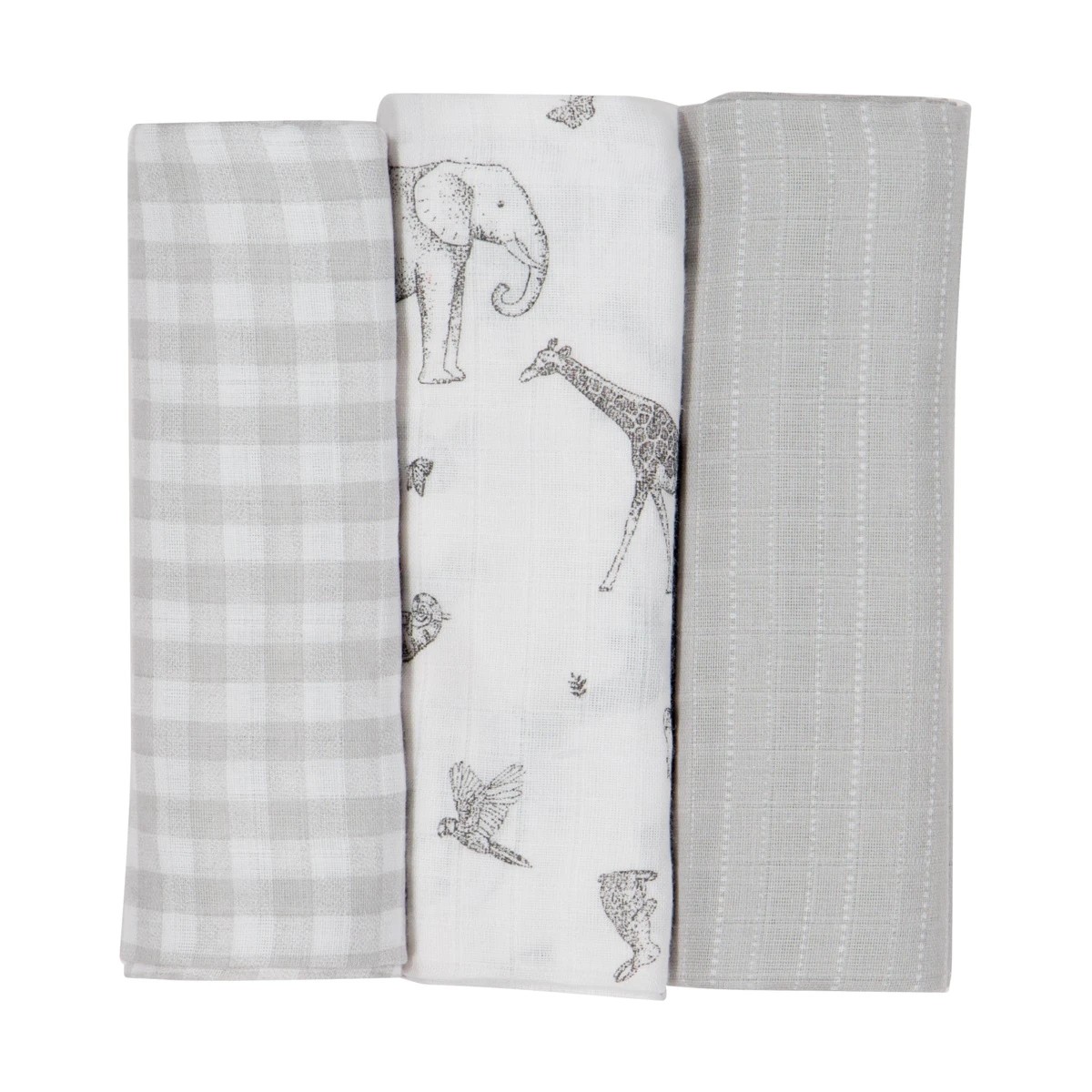 1 3 Pack Muslin Wraps - Jungle, 1 of 6